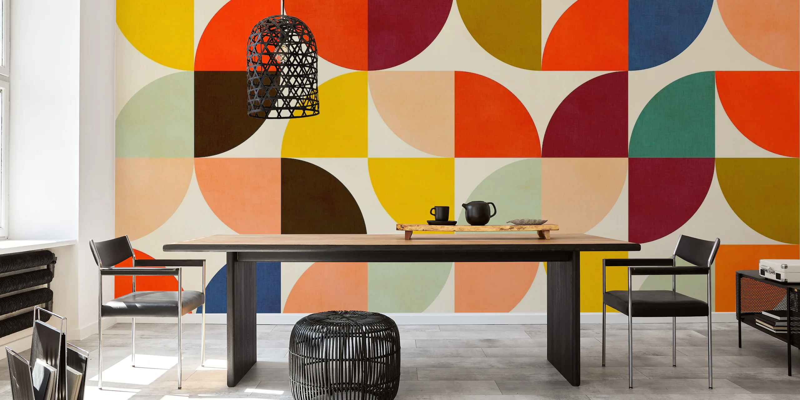 mid mod classic shapes wallpaper | Happywall