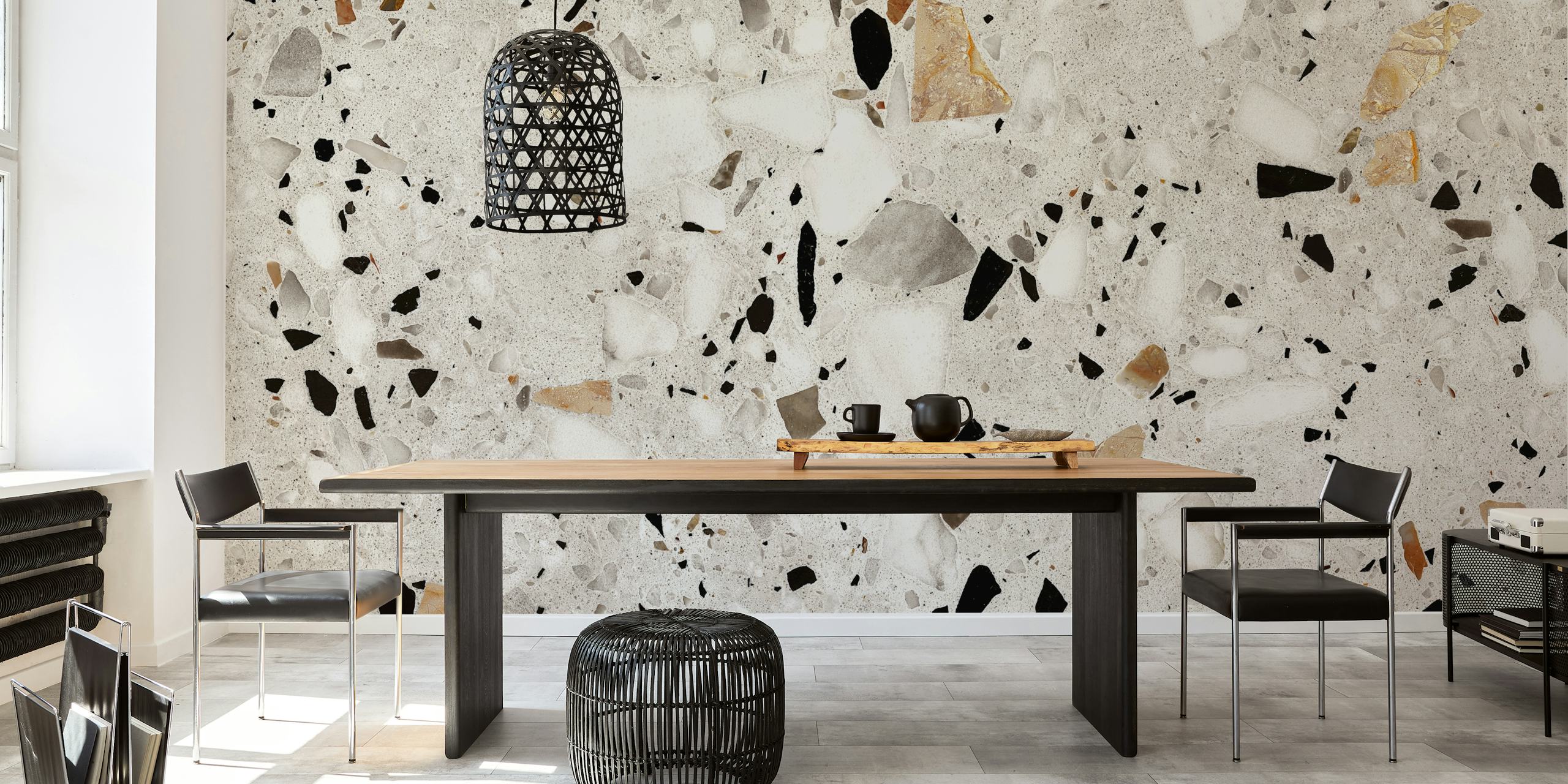 Natural Terrazzo Stone Italian Tile Wallpaper u sobi