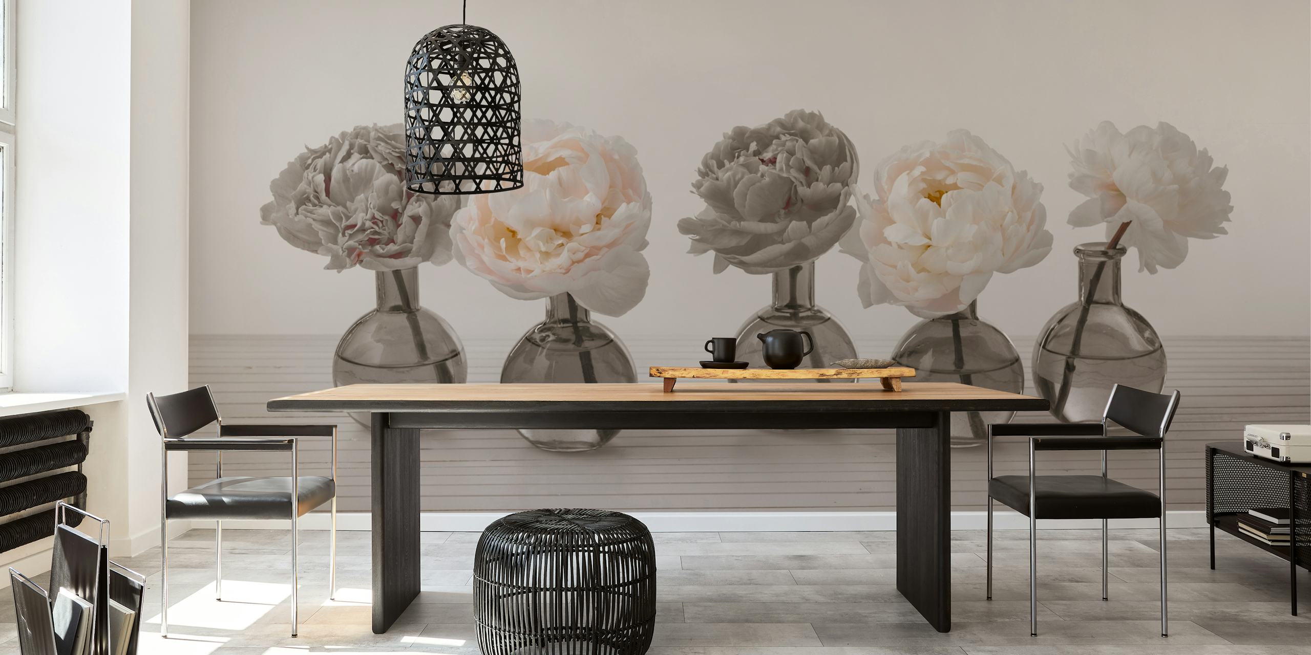 Glassy Grace behang weergegeven in een kamer