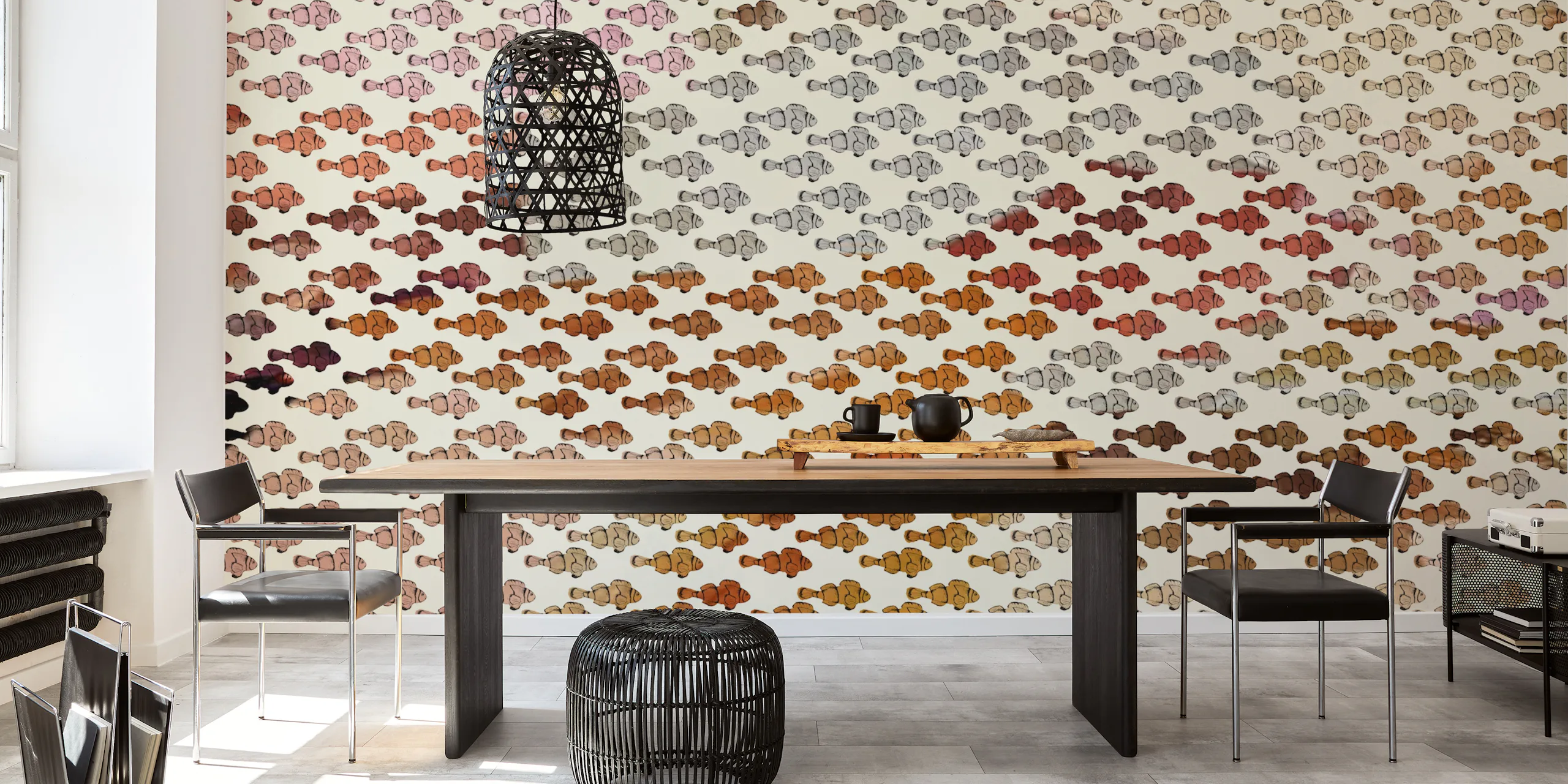 Colorful Fish Pattern Wallpaper
