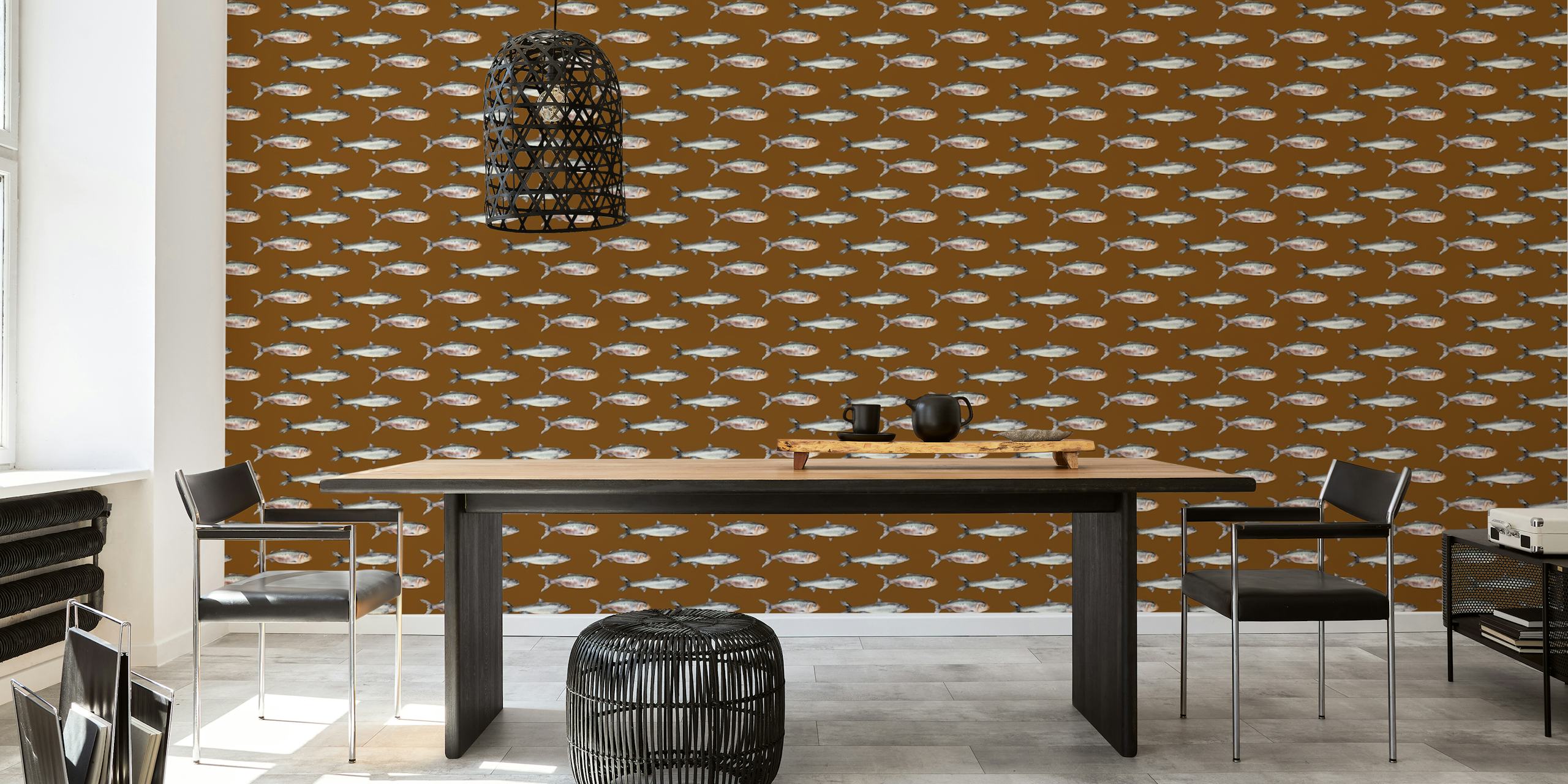 Fish Ocean Vuitton wallpaper in a room