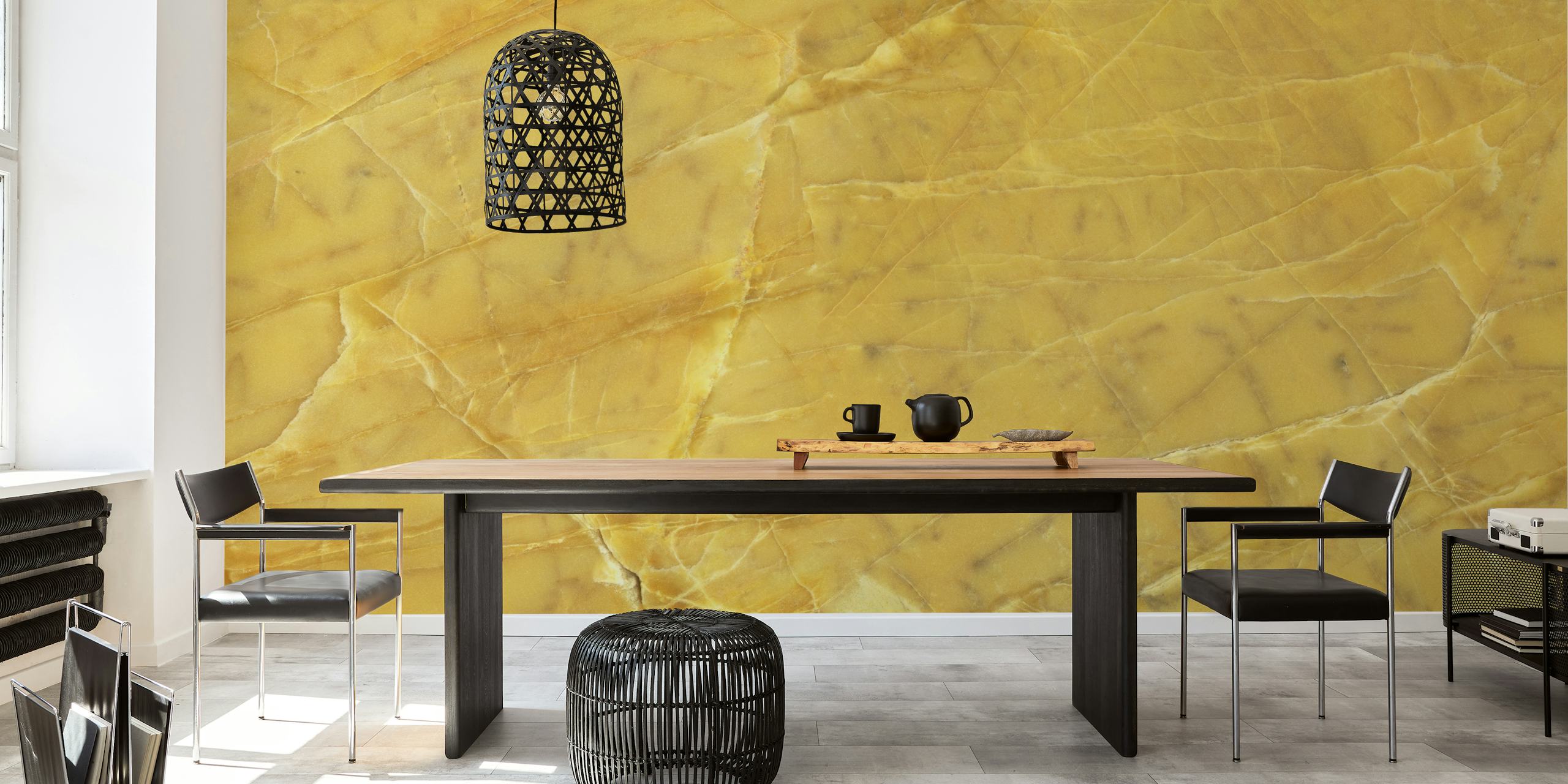 Gold Yellow Natural Stone Textures tapet i et rum