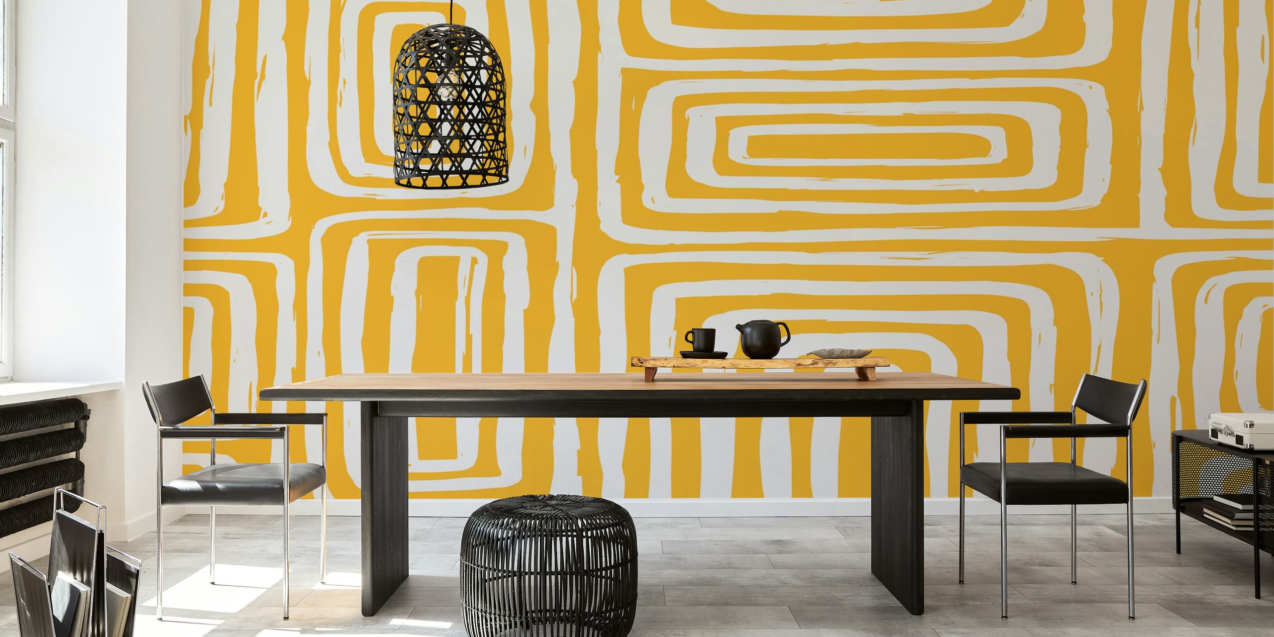 Abstract Garden Yellow tapeta v pokoji