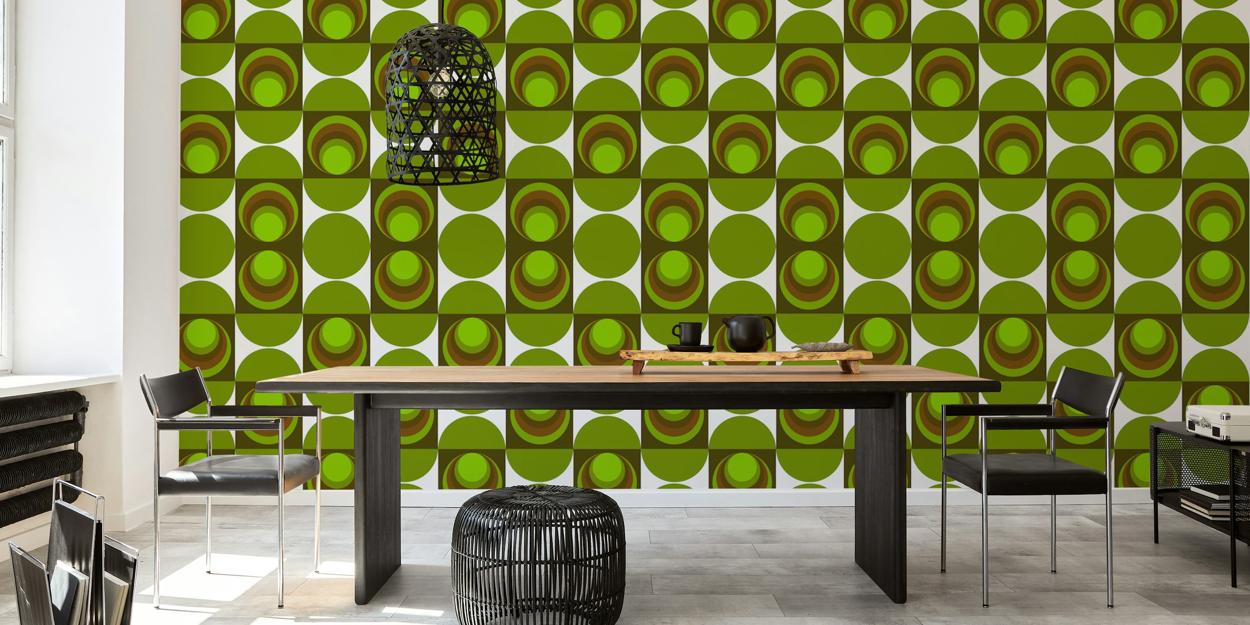 Chic Retro Ovals wallpaper in a room