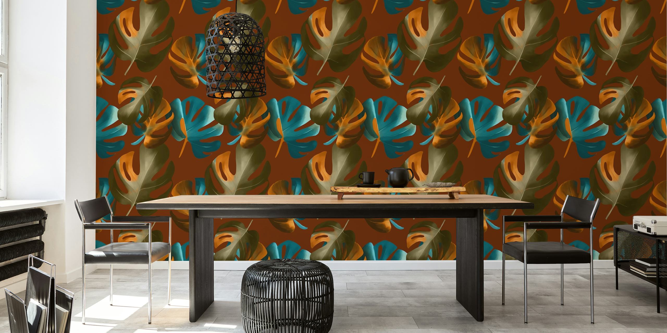 Exotic Leaf Harmony wallpaper in a room