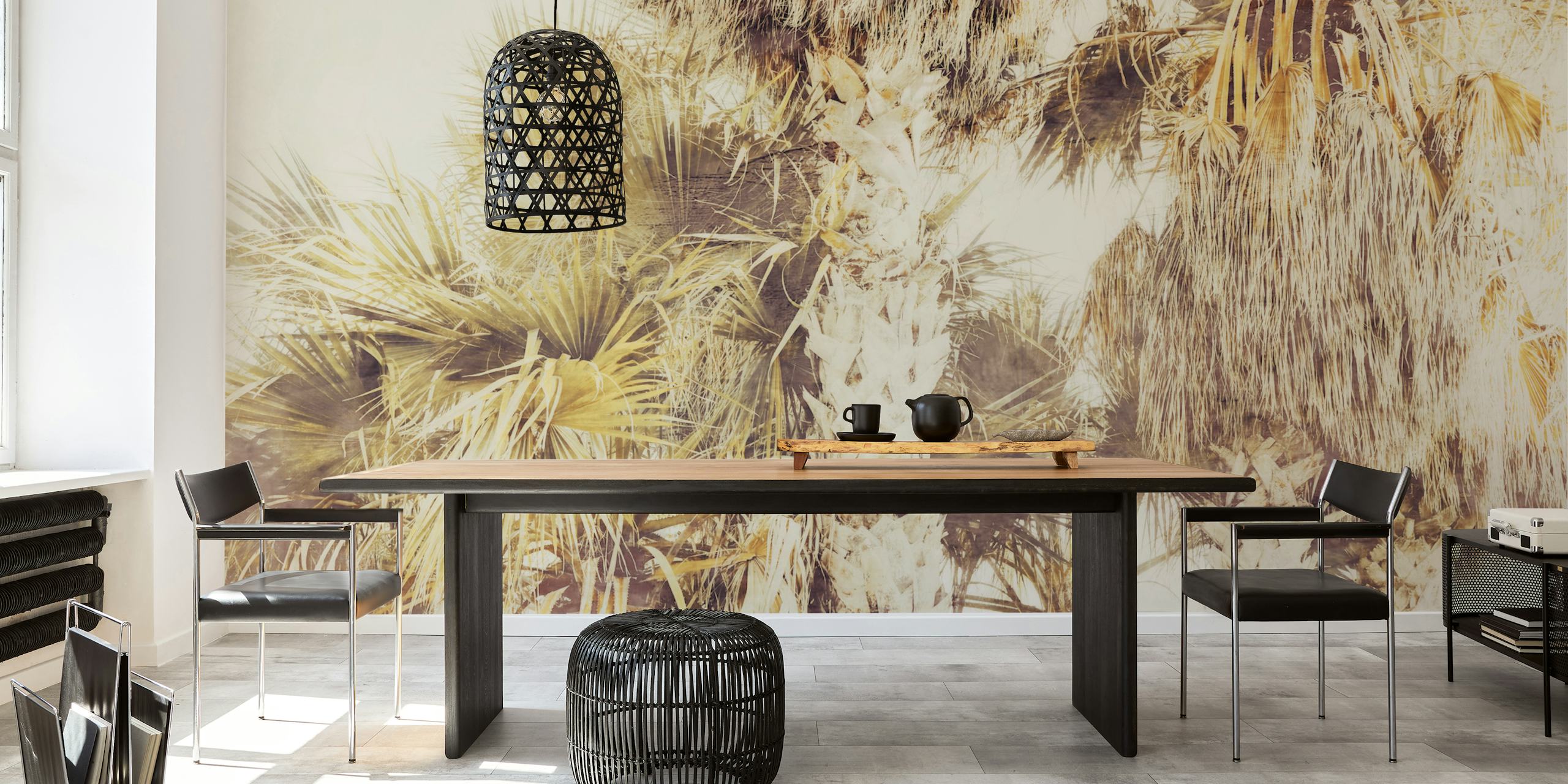 papier peint Tropical Palm Bliss dans un salon