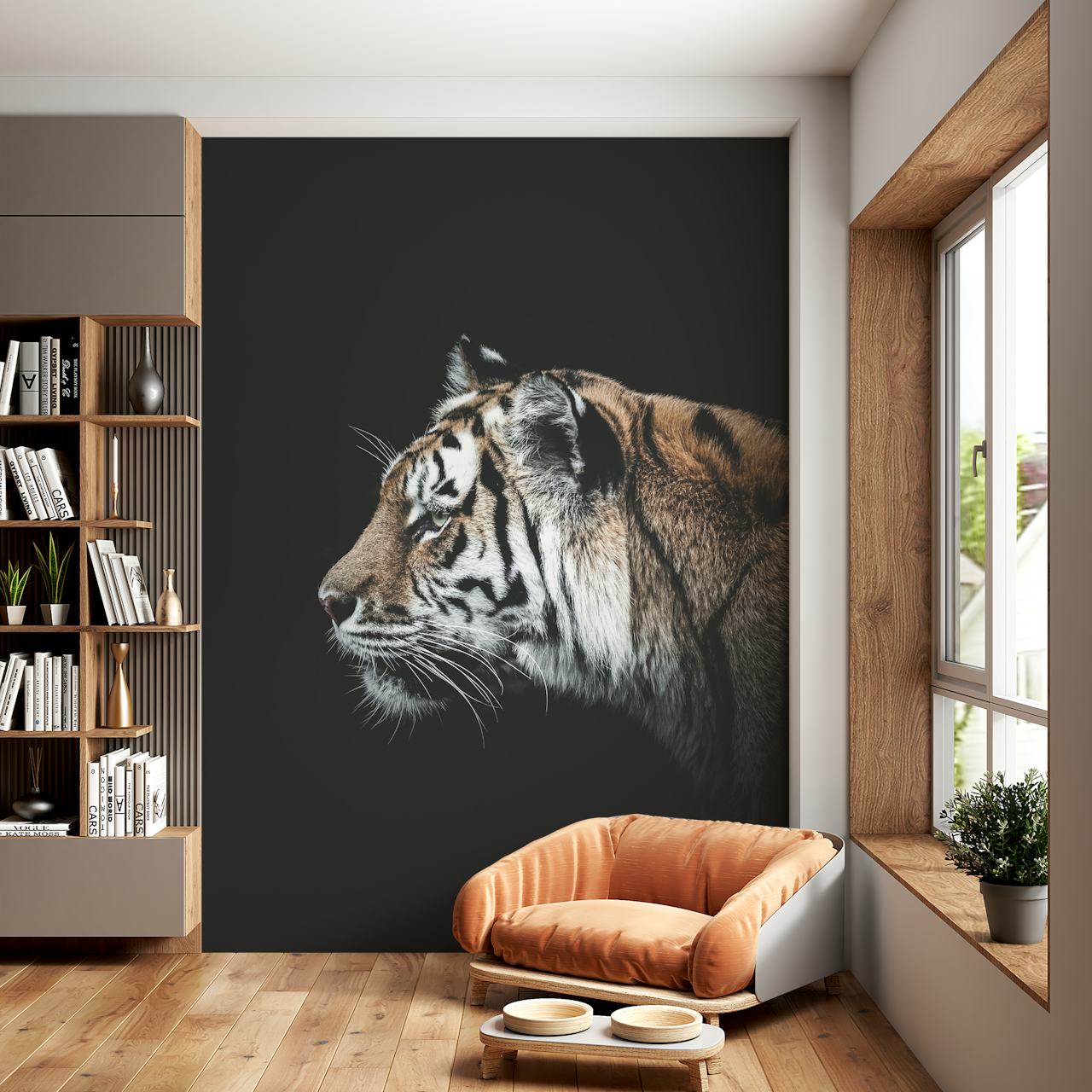 Standing Tiger Tapete in einem Raum