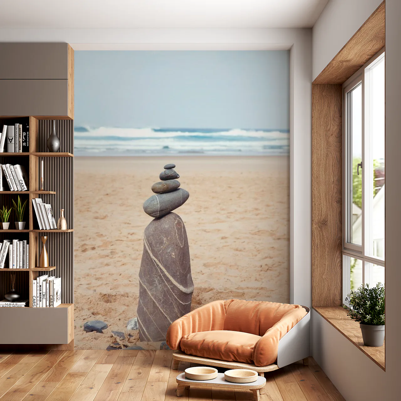 Land Art Pebble Stack Wallpaper - Unique and Nature-Inspired | Happywall