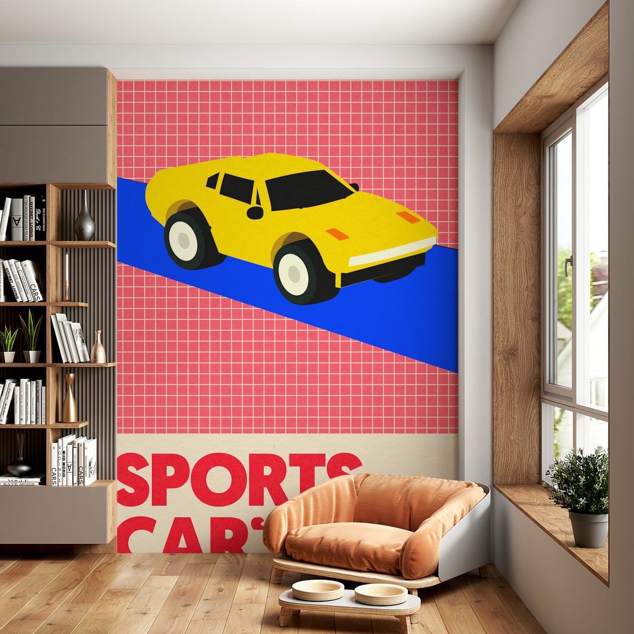 Ταπετσαρία Sports Car σε ένα δωμάτιο