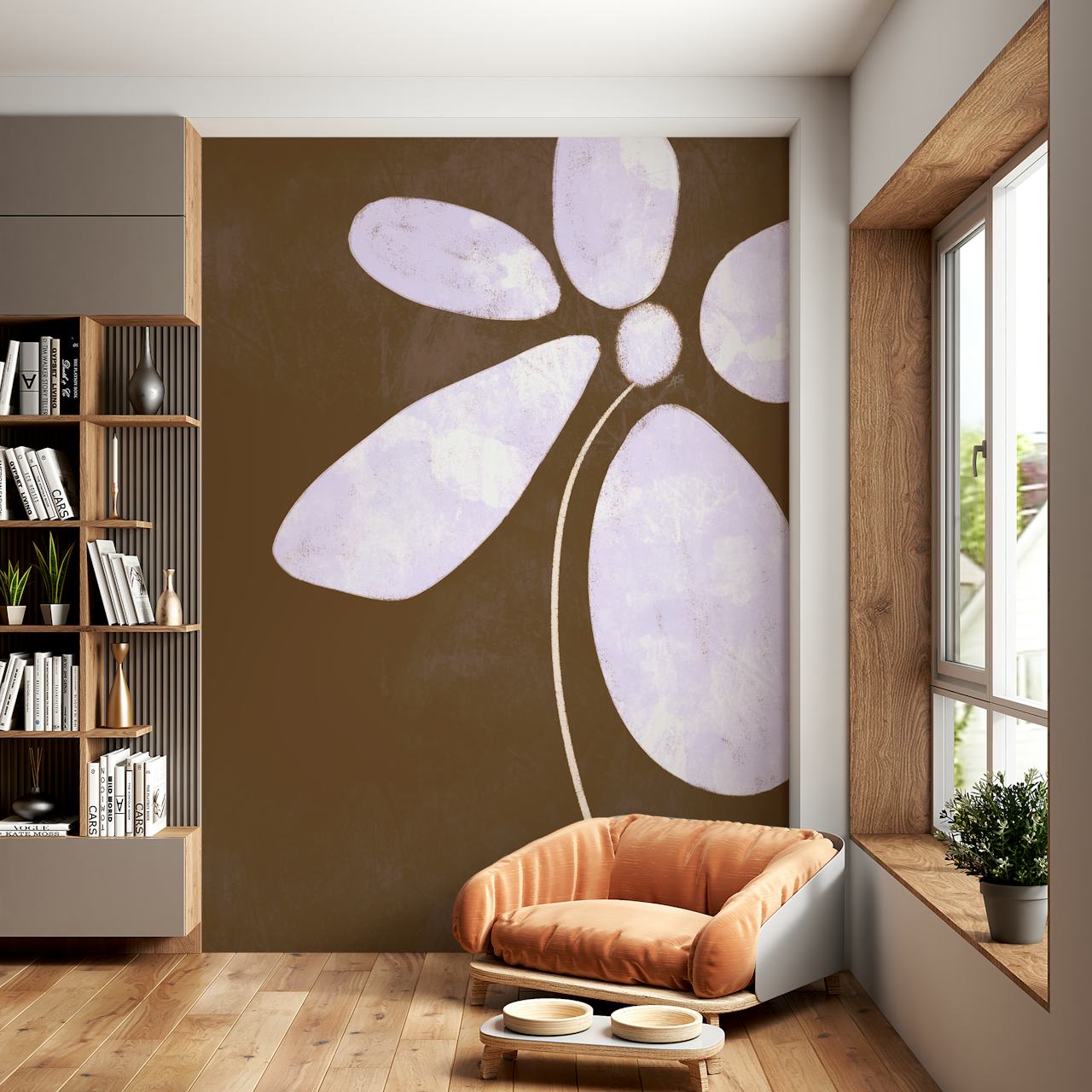 Tapeta Minimal Floral Abstract w pomieszczeniu