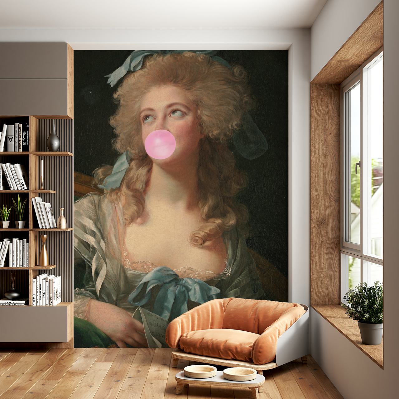 Tapeta Madame Bubble Gum v stylovém pokoji