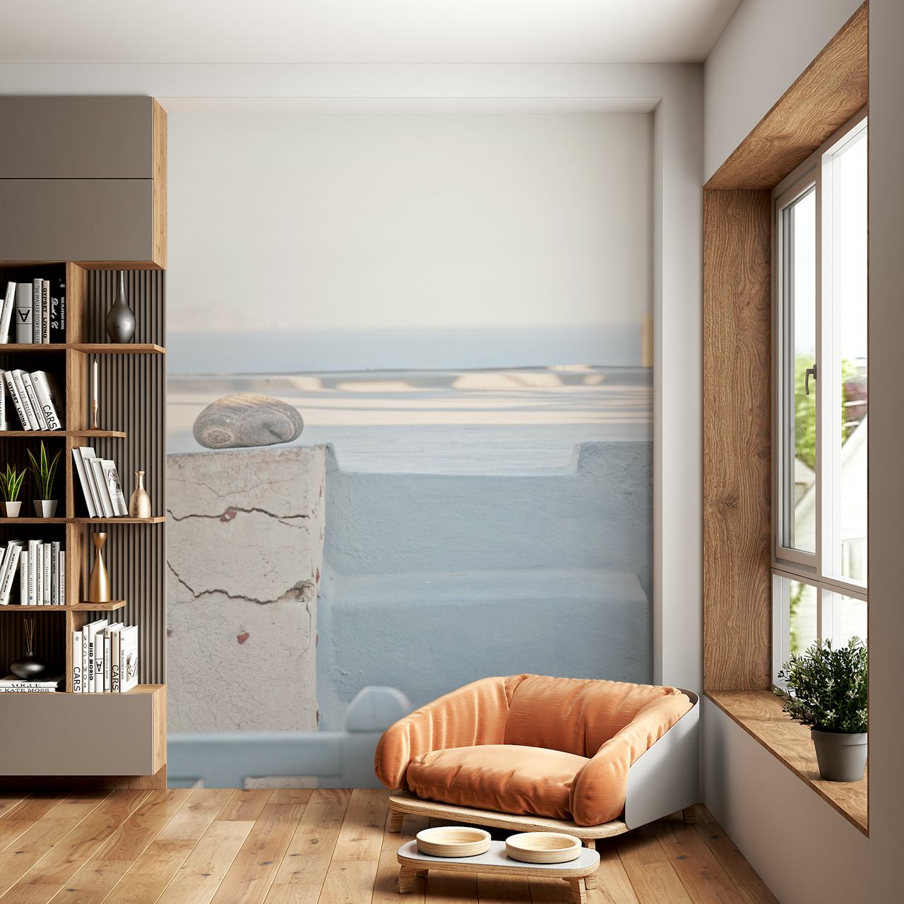 Santorini Zen Dream 9 wallpaper in a room