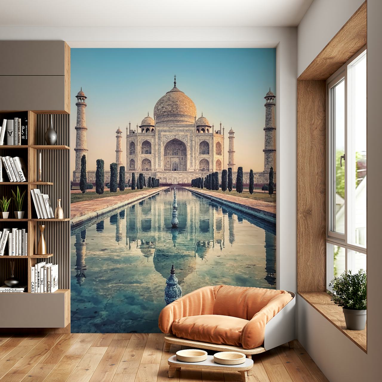 Ταπετσαρία Taj Mahal Reflection σε ένα δωμάτιο