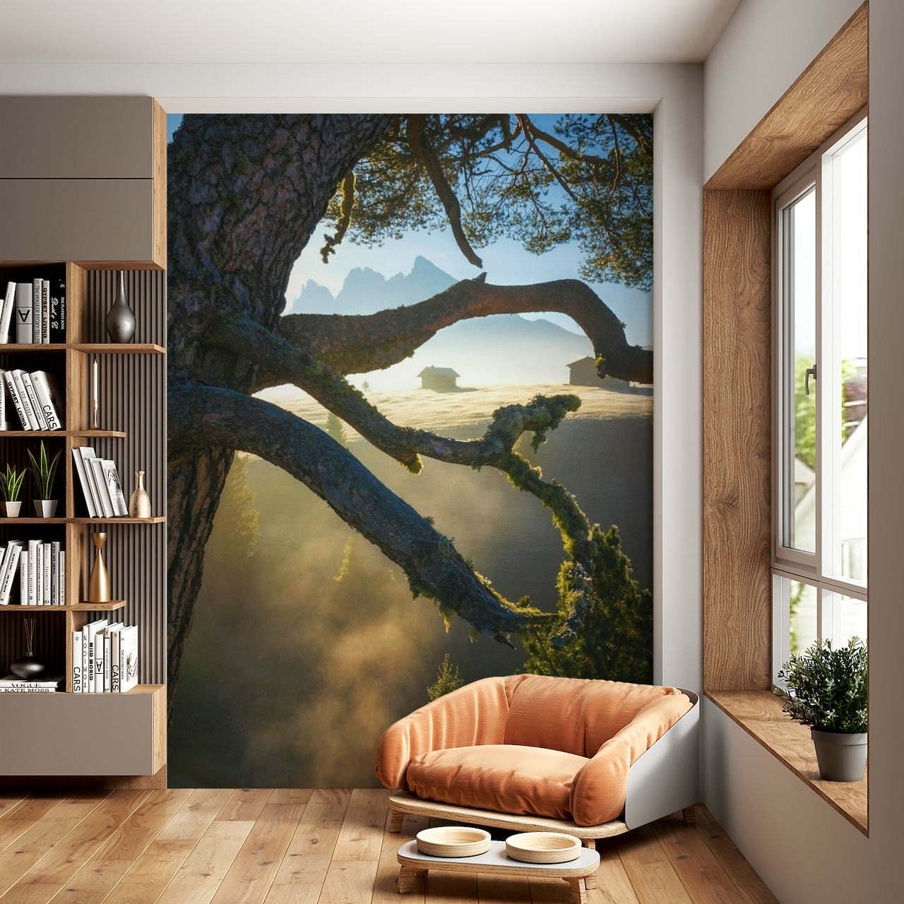 The mountain tree wallpaper