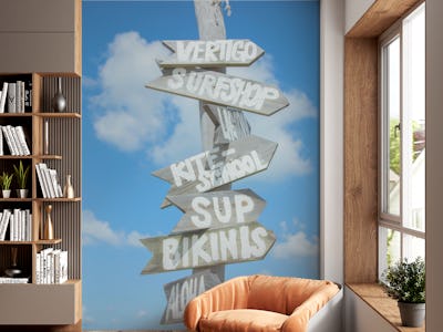 Wooden Beach Sign