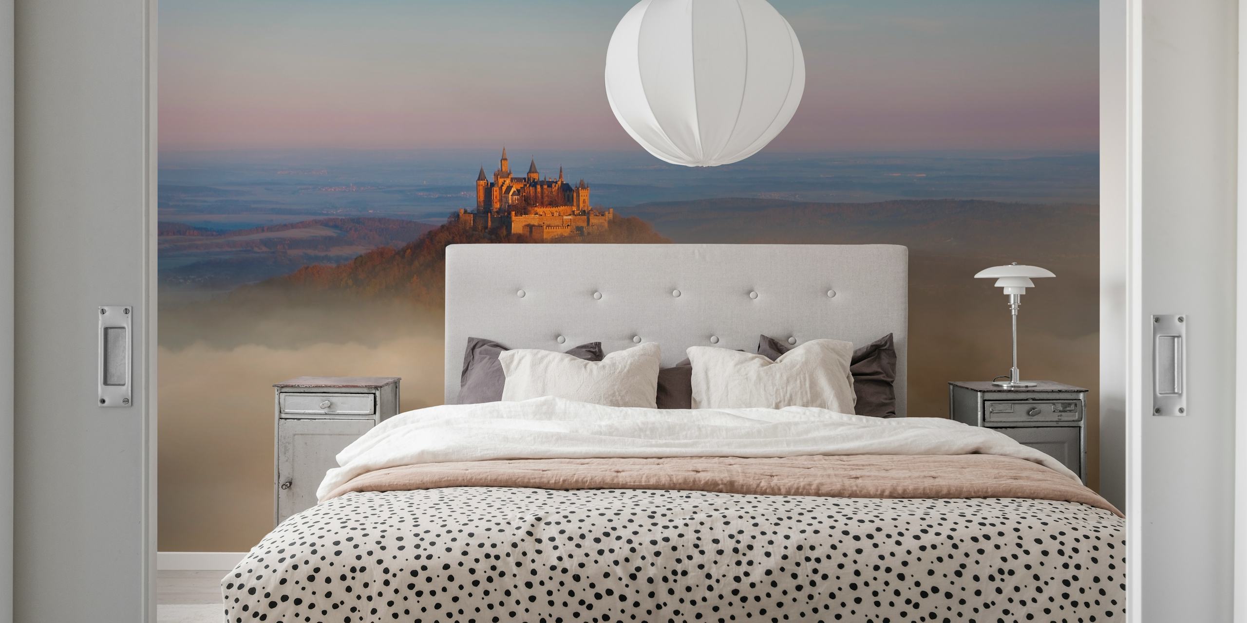 Fairytale castle Hohenzollern wallpaper in a room