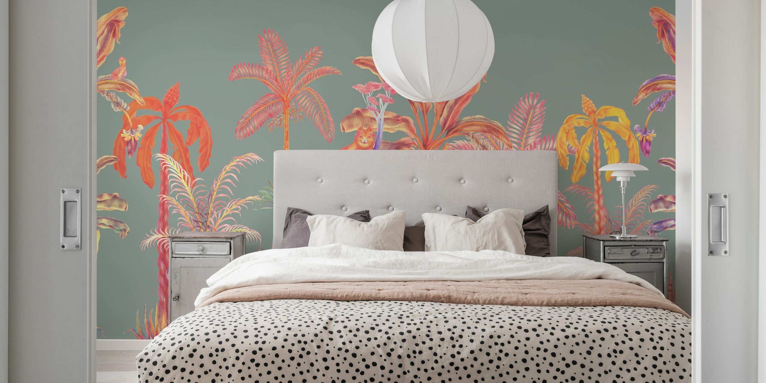 Whimsical Forest Creatures Tapete in einem Raum