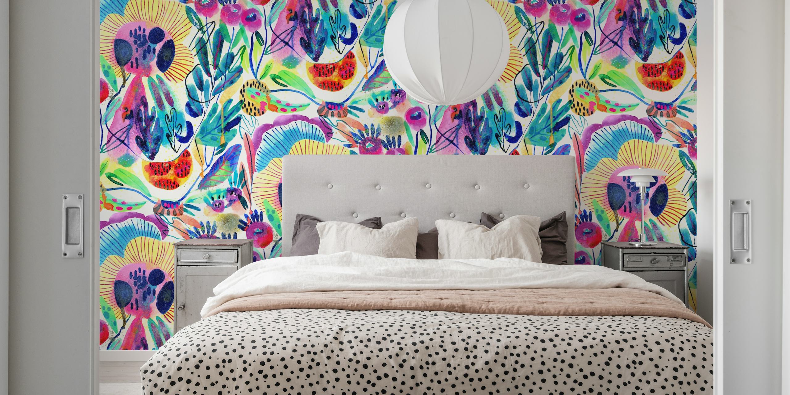 Magical Florals tapetti huoneasetelmassa