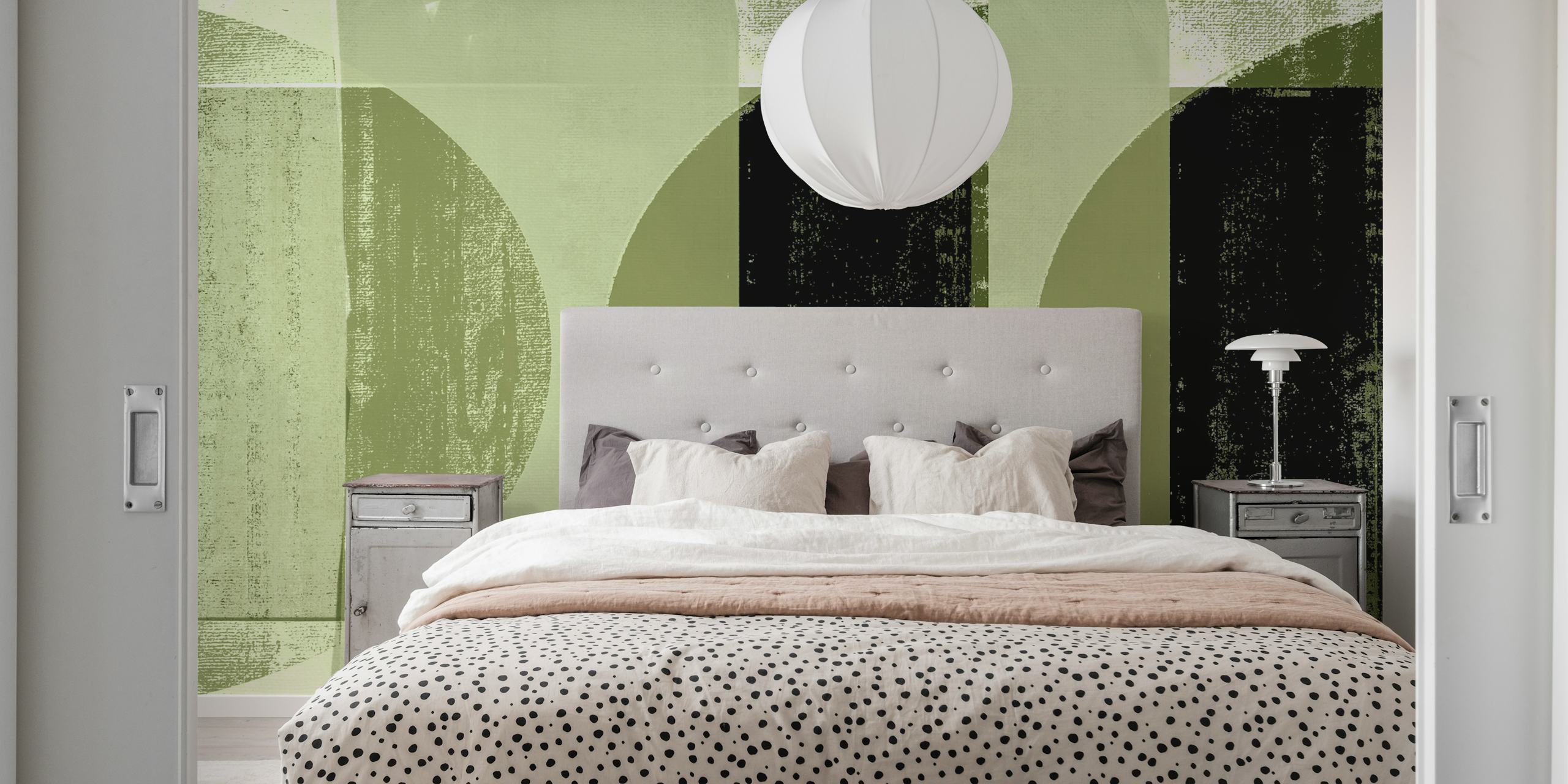 Geometric Contrast Rounds tapet i et rom
