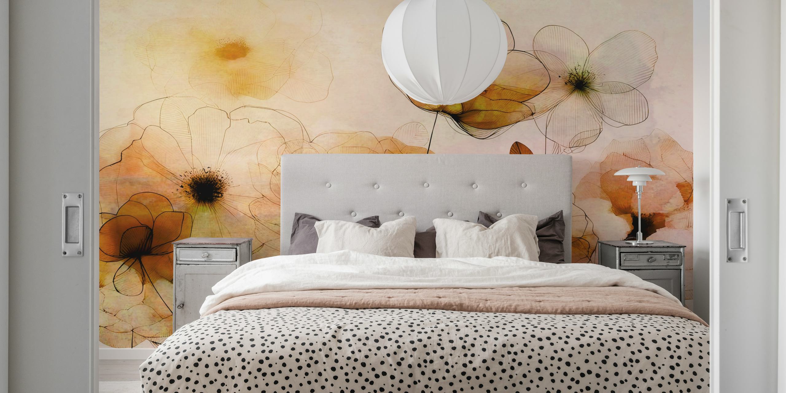 Ταπετσαρία Amber Blossoms Art Decor στο δωμάτιο