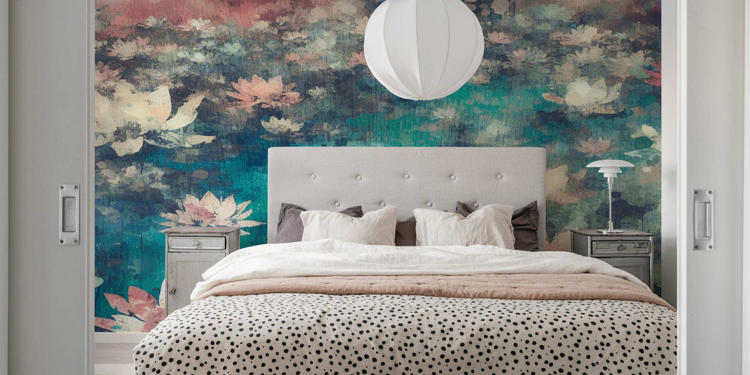 Design de papel de parede Serene Water Garden