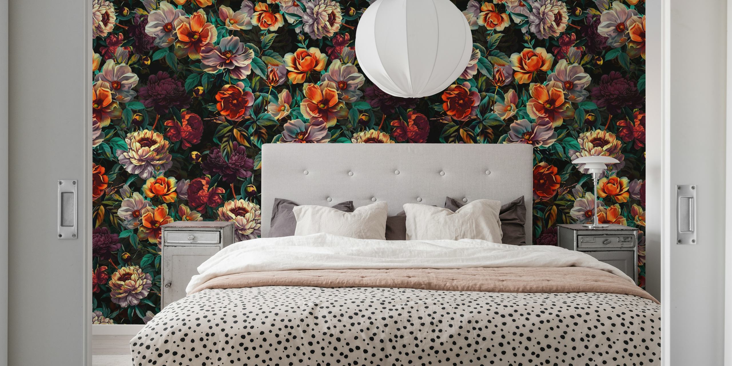 Whispers of the Night cvjetni mural u sobi