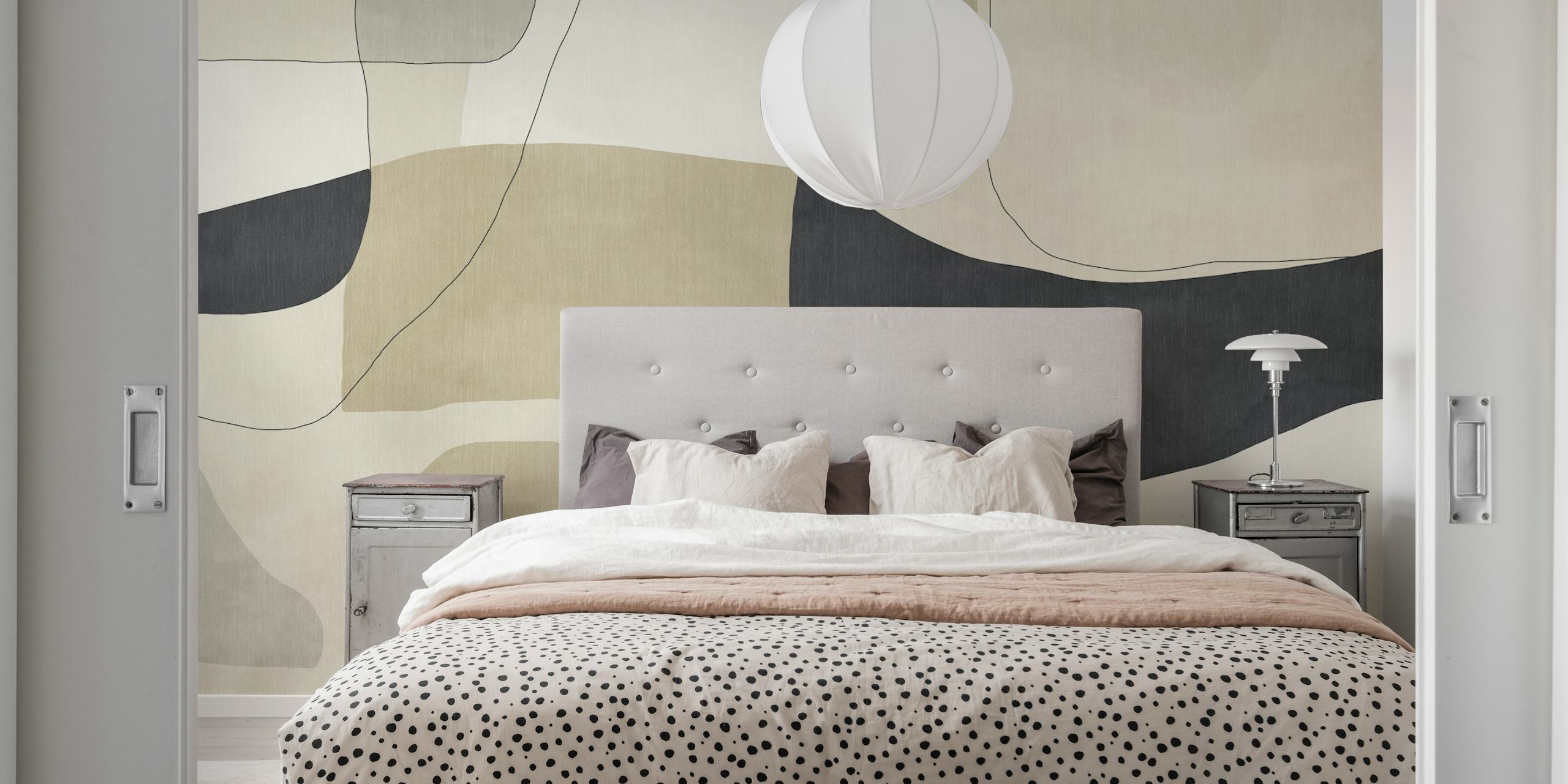 Sophisticated Shapes wallpaper in a room setting