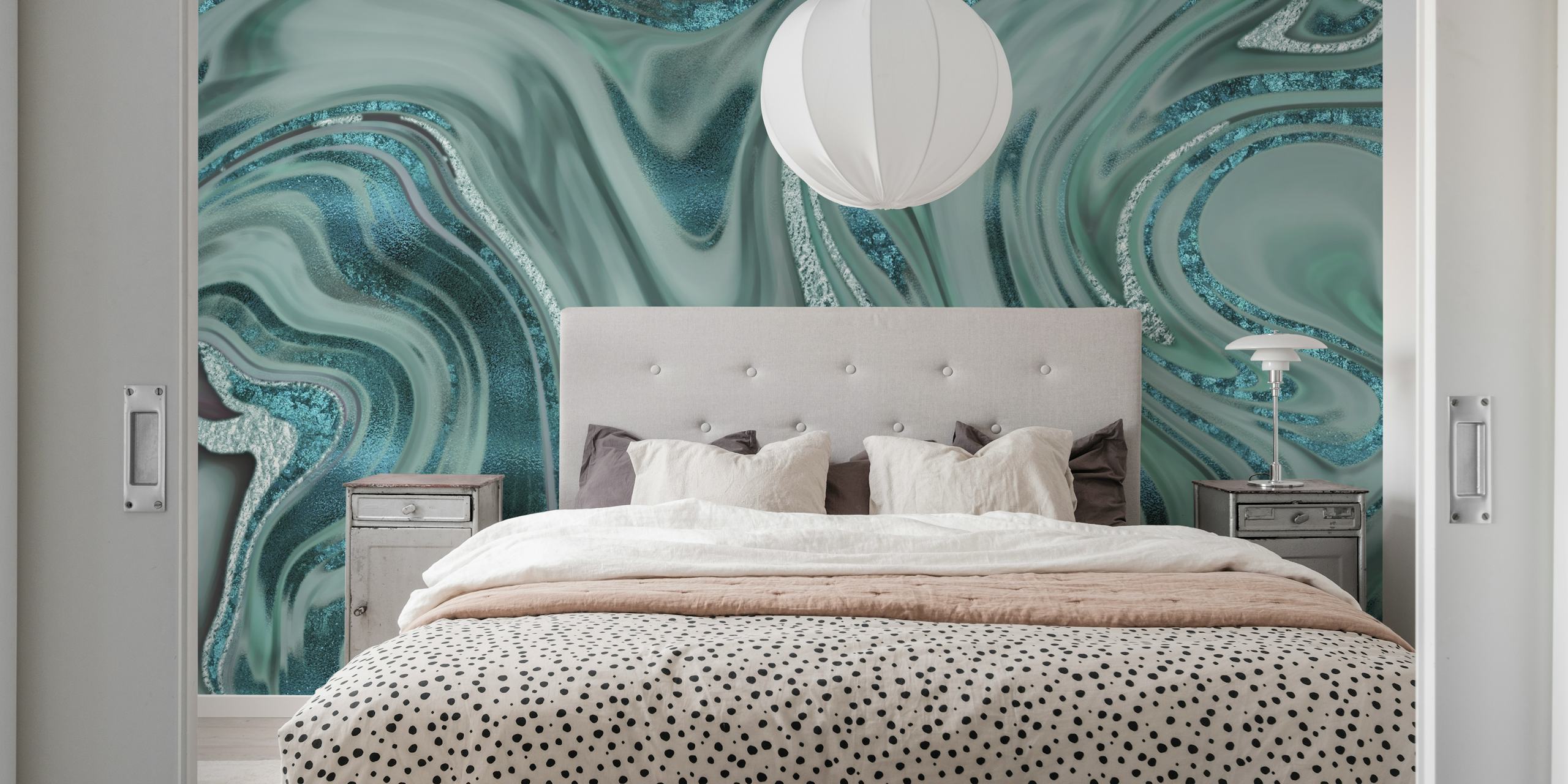 Magic Marble Turquoise tapet i et rum