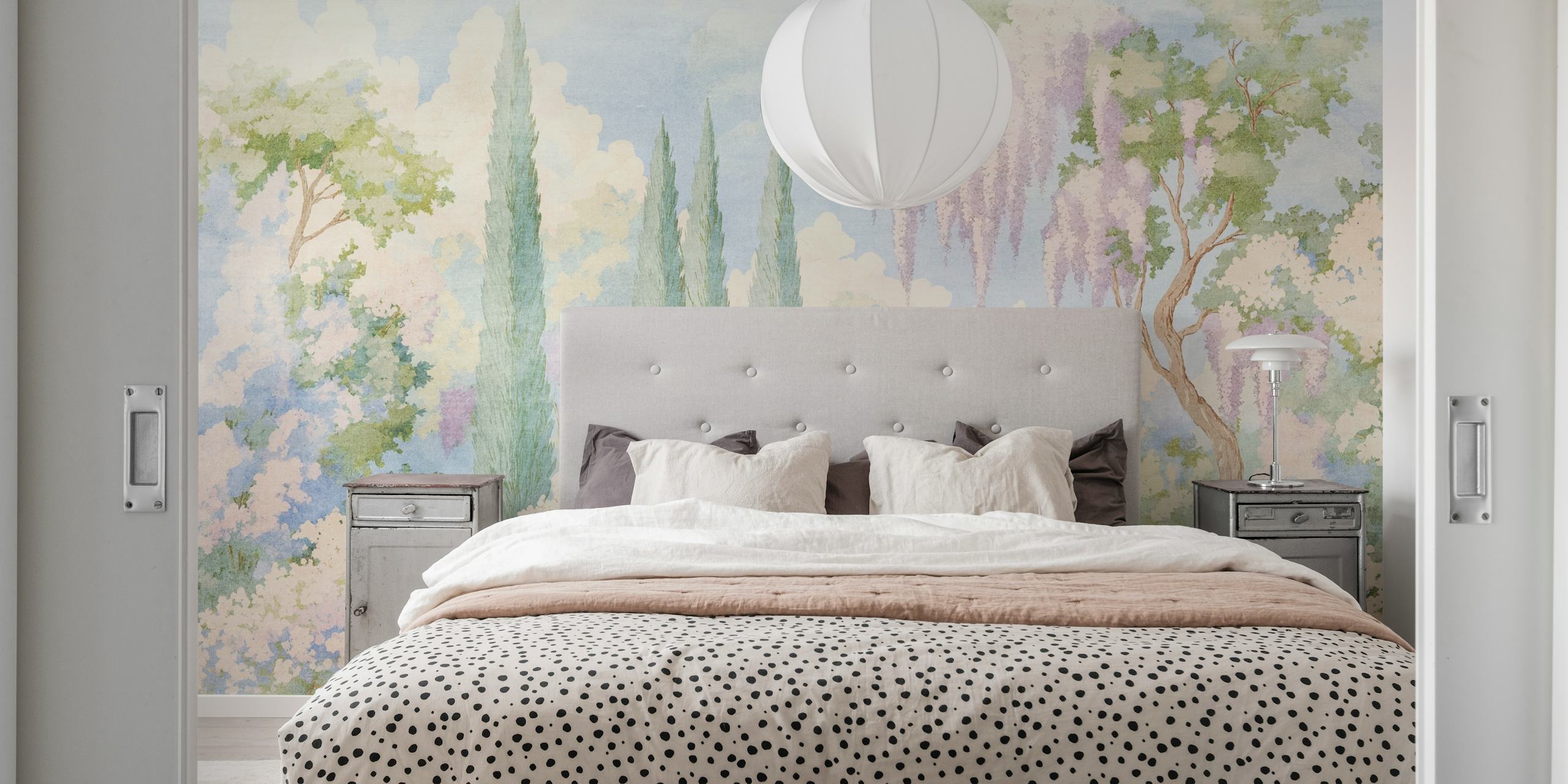 Pastel Dreamy Garden behang in een kamer