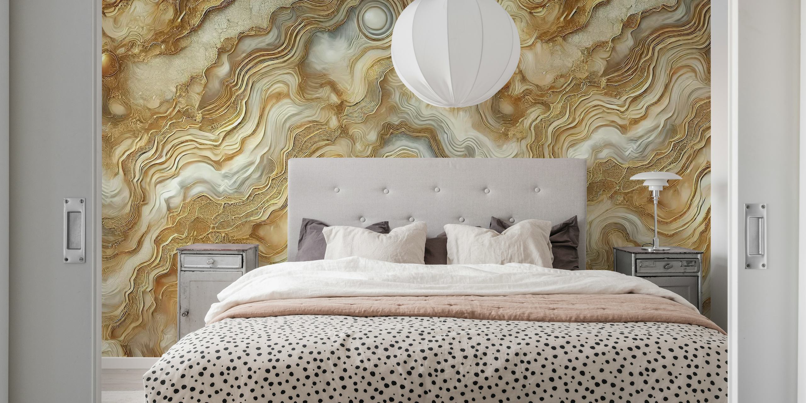 Golden Agate wallpaper design in a room