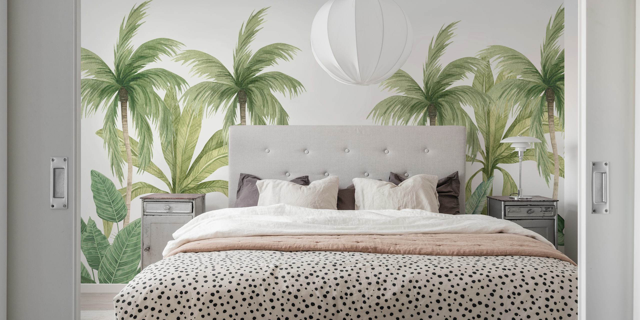 Calm Palm Design ταπετσαρία σε μια ρύθμιση δωματίου