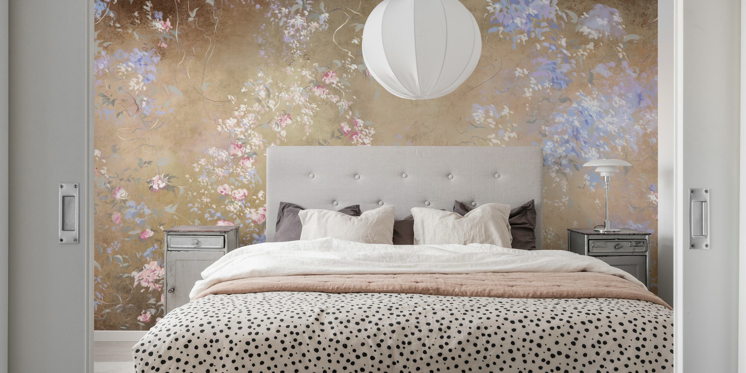 Romantic garden 6 papel de parede em um quarto