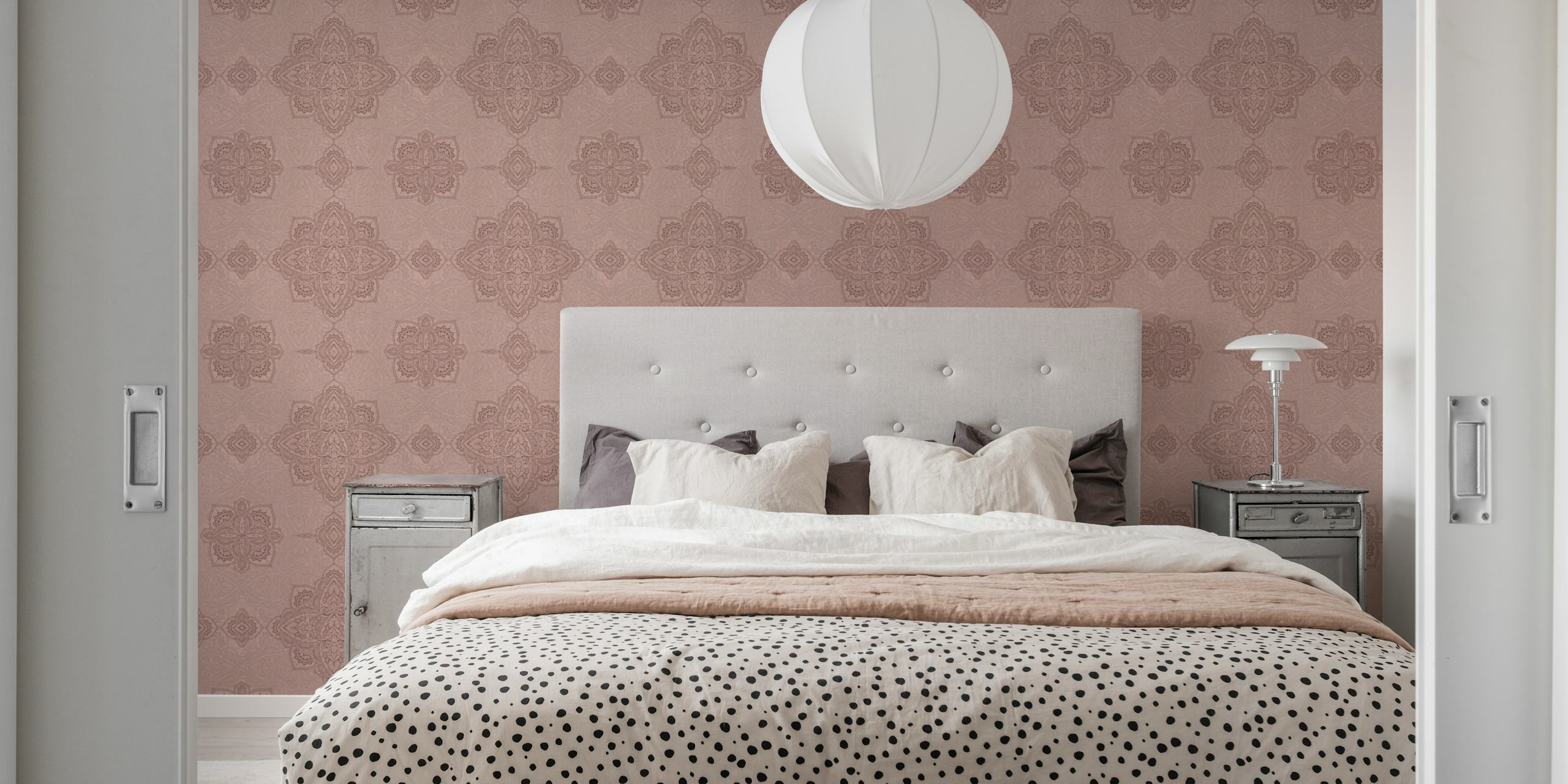 Blush pink Marrakech mandala σε ένα δωμάτιο