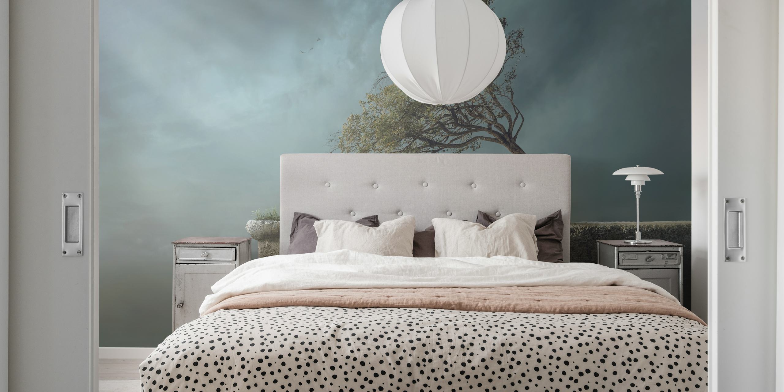 Drink Water themed wallpaper in a room