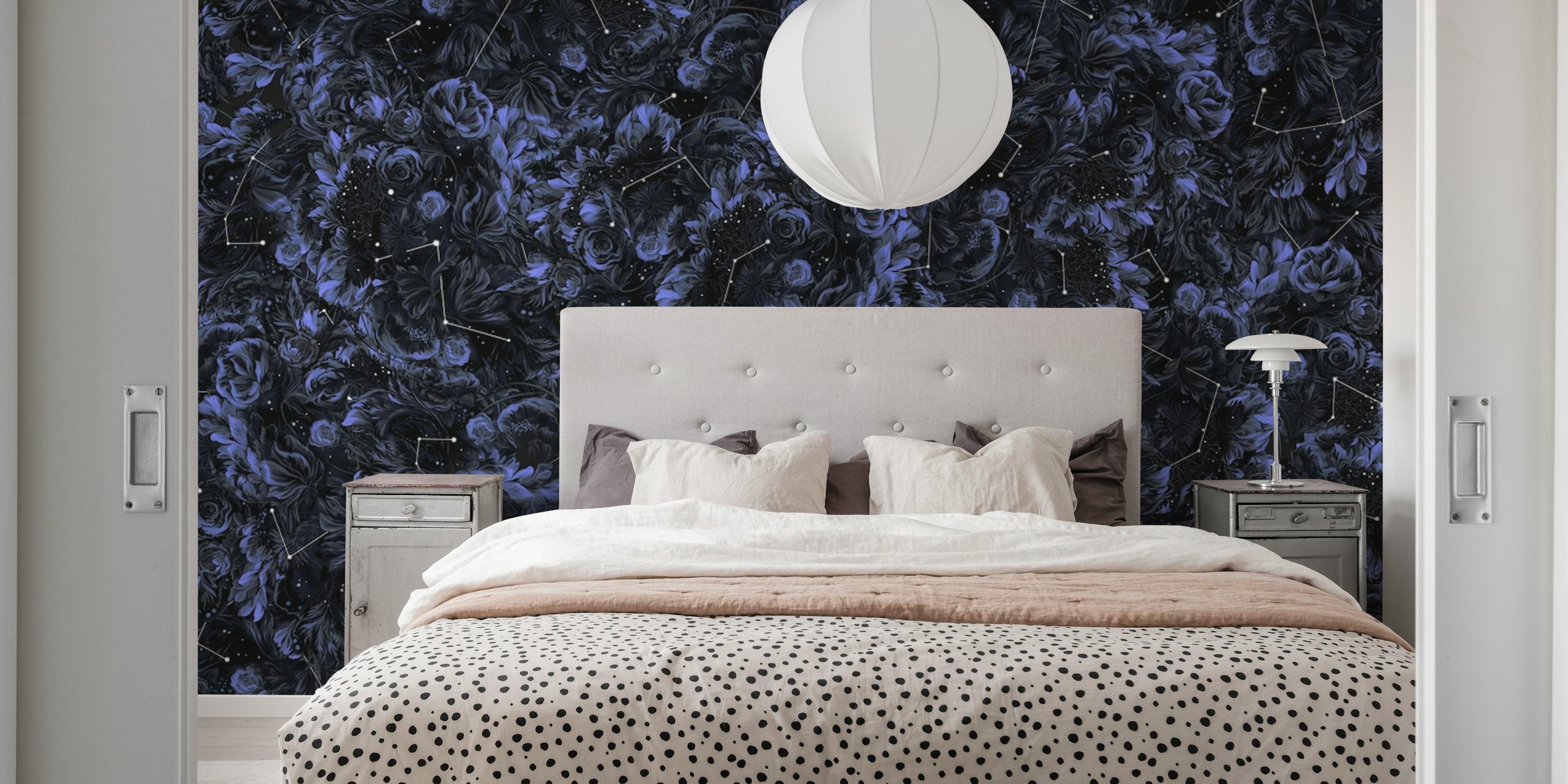 Moon Light Floral tapet i ett rum