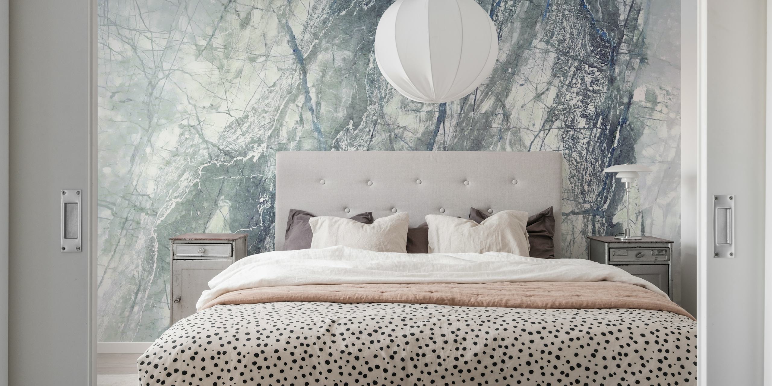 Grey marble pattern with streaks of dark and light tones wall mural