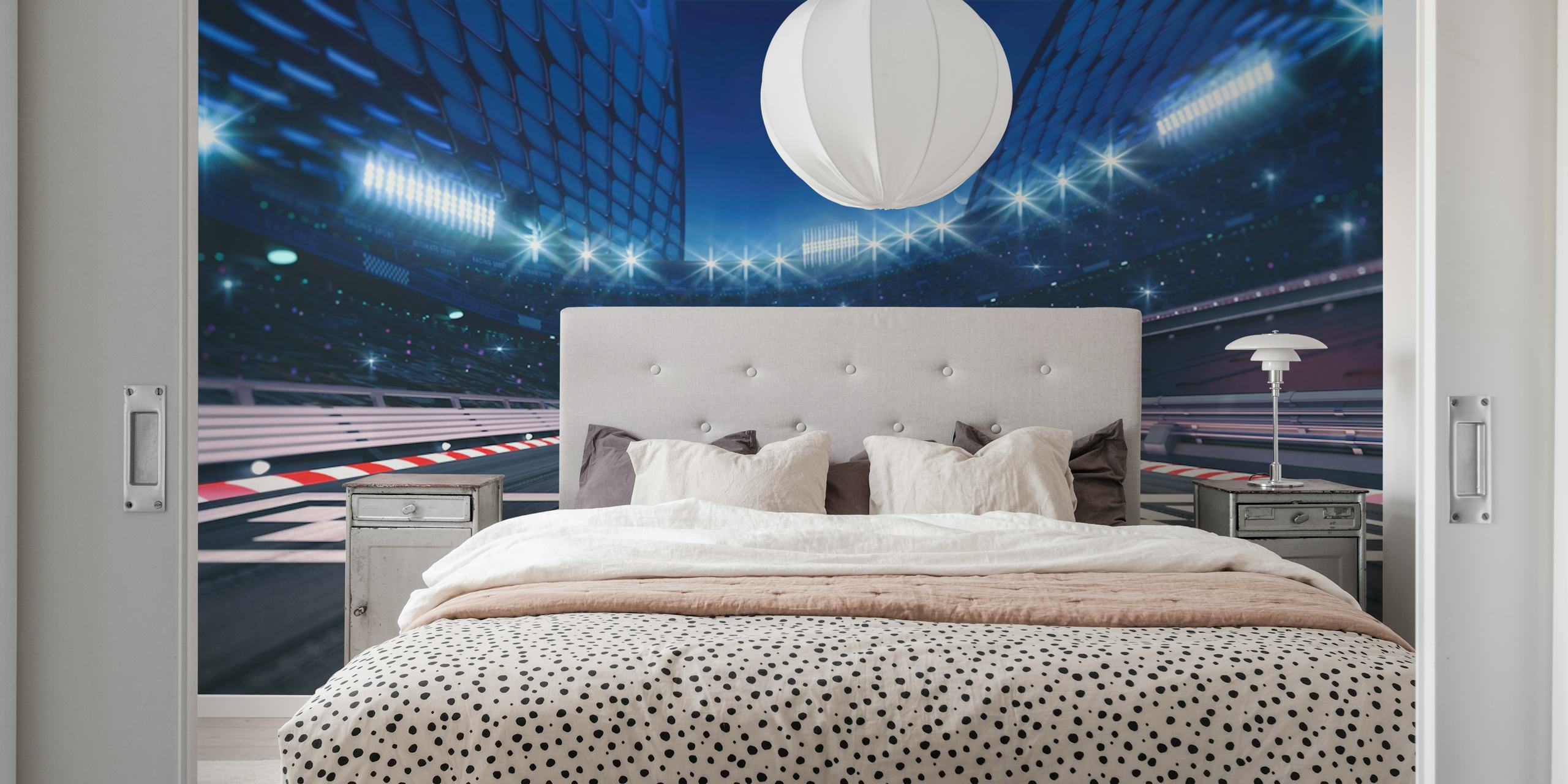 Papel de parede Racing track finish em um quarto