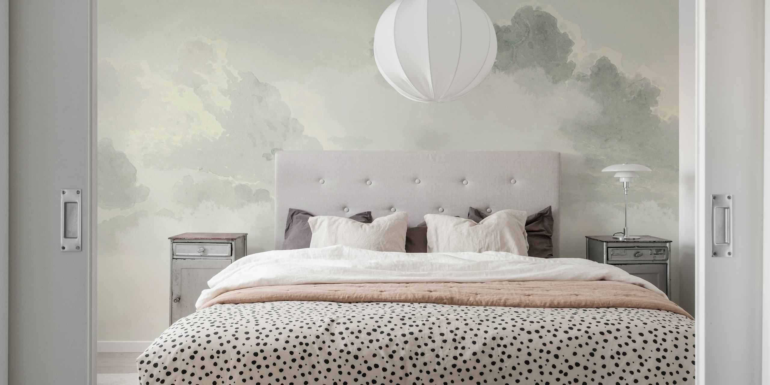 Soft Vintage Clouds tapet i ett rum