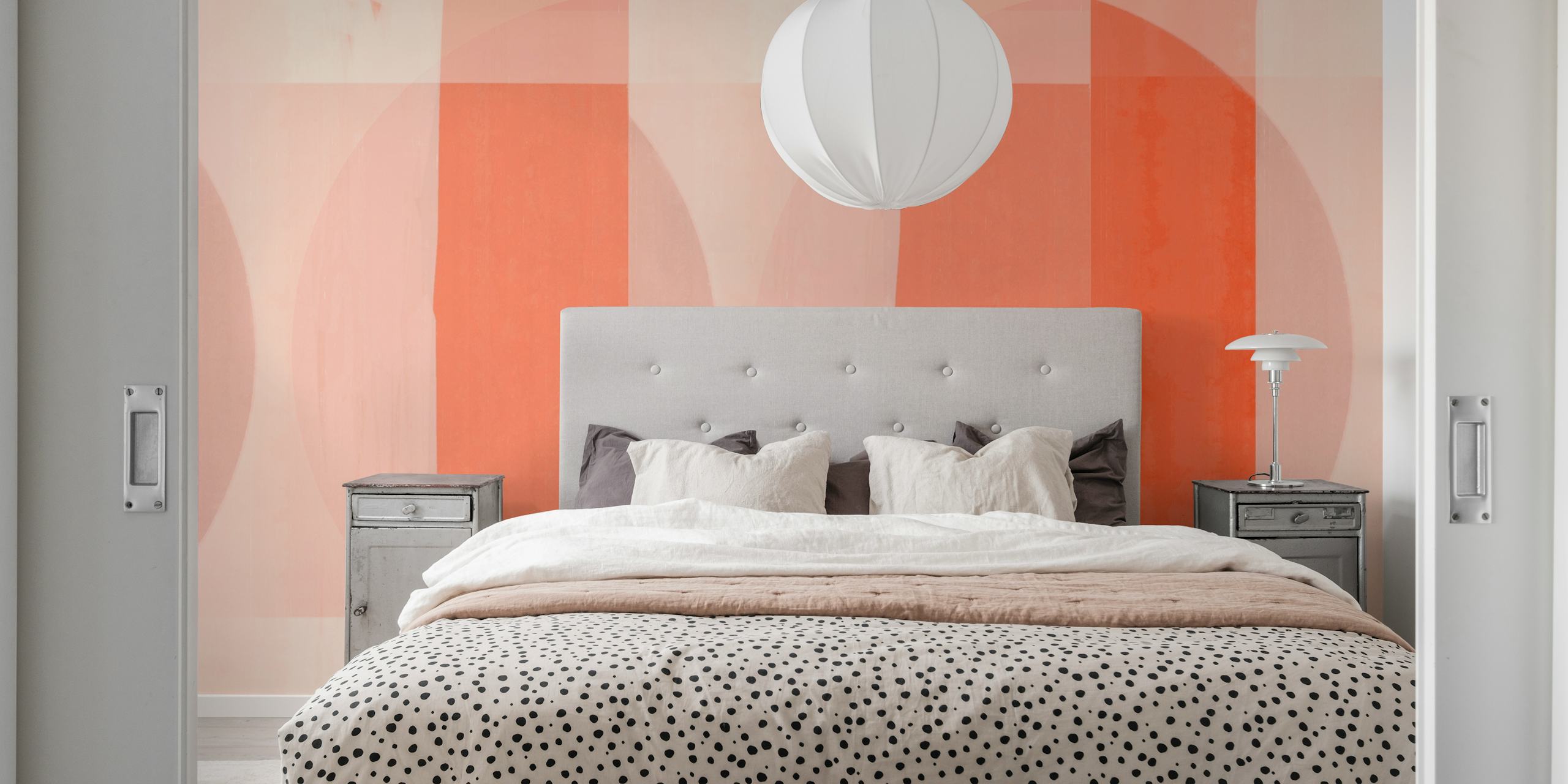 Carta da parati Mid Century Bauhaus Pastel in una stanza