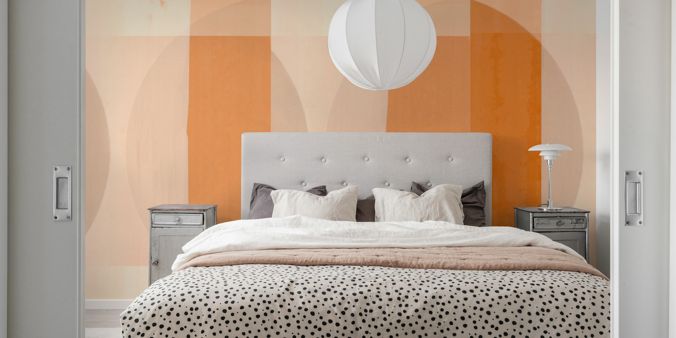 Geometric peach and cream shapes wallpaper