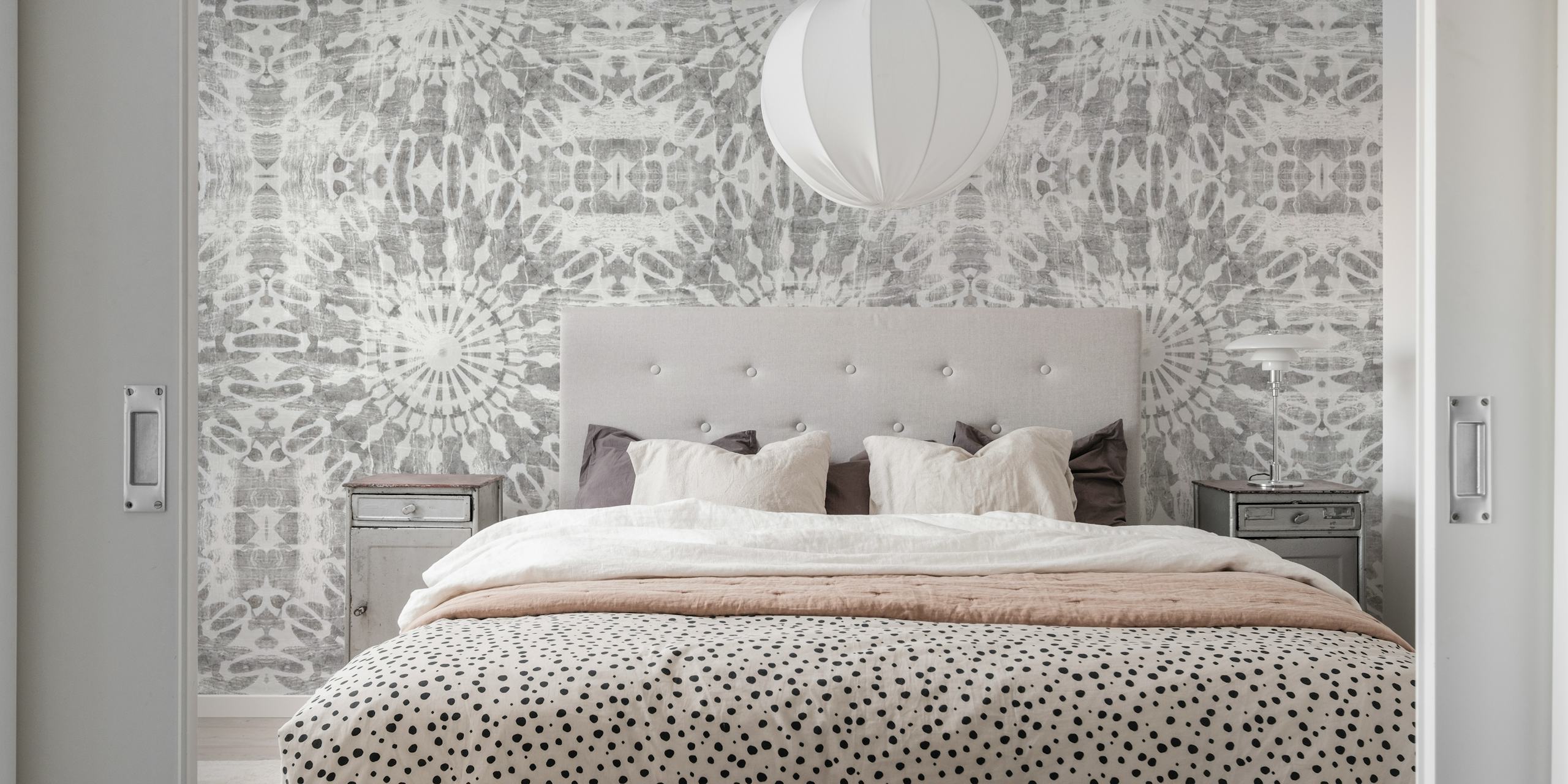 Geometric black and white pattern wallpaper