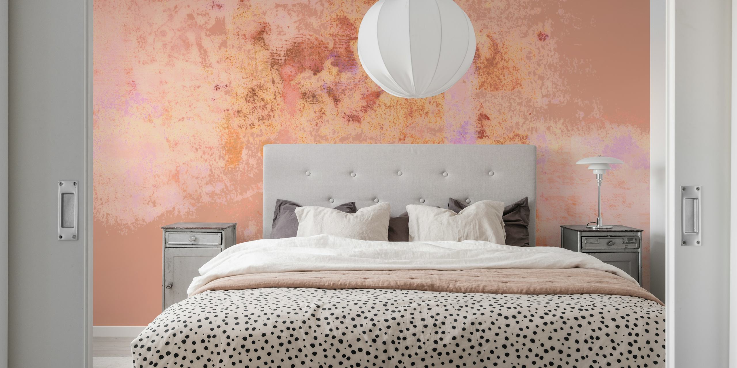 Papel de parede Soft Japandi Coral Reef em um quarto