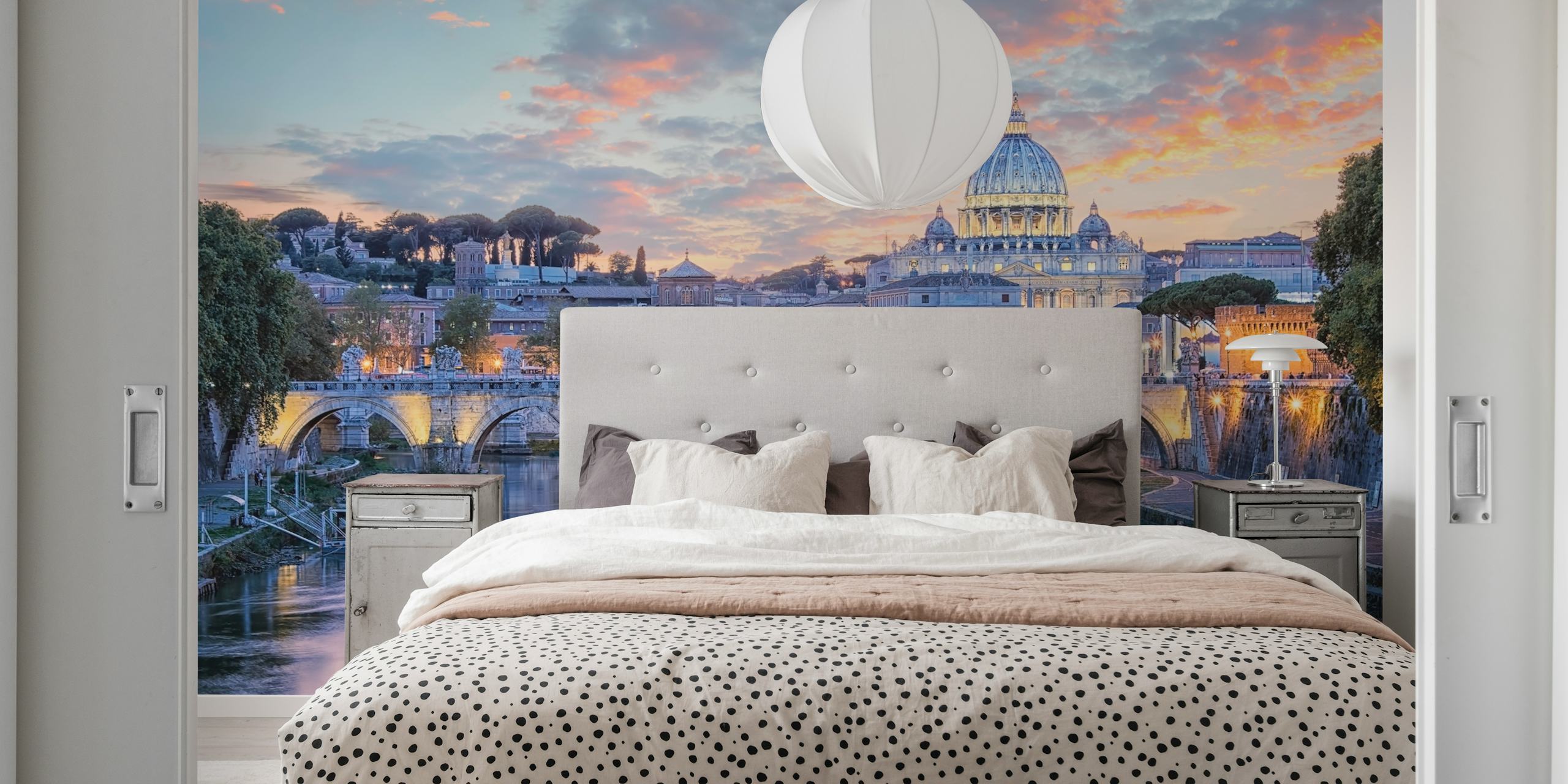 Design de papel de parede de Rome at sunset