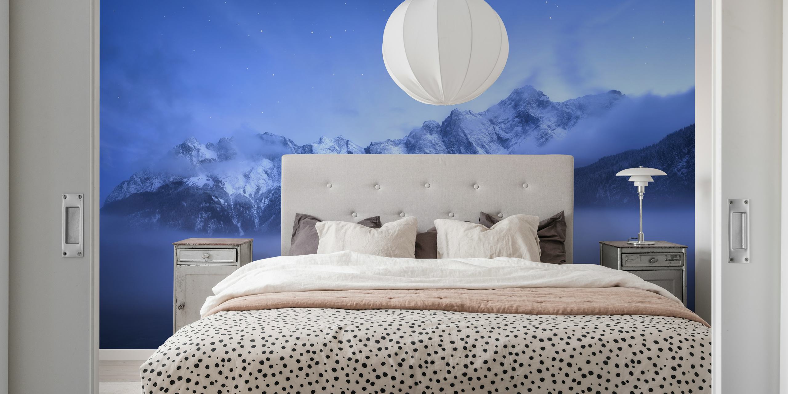 Misty Winter Evening berg wallpaper