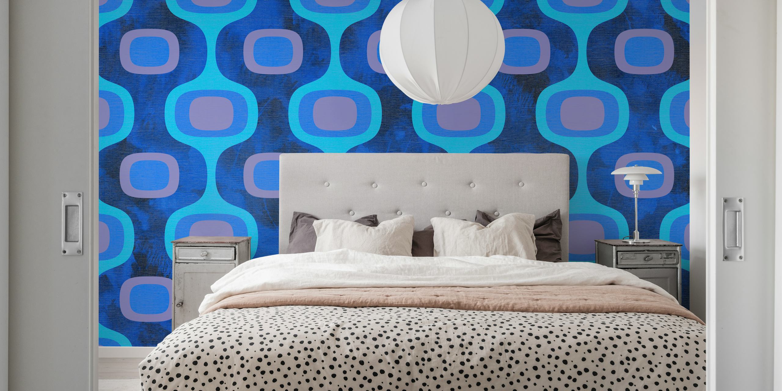 Groovy vintage wallpaper in a stylish room