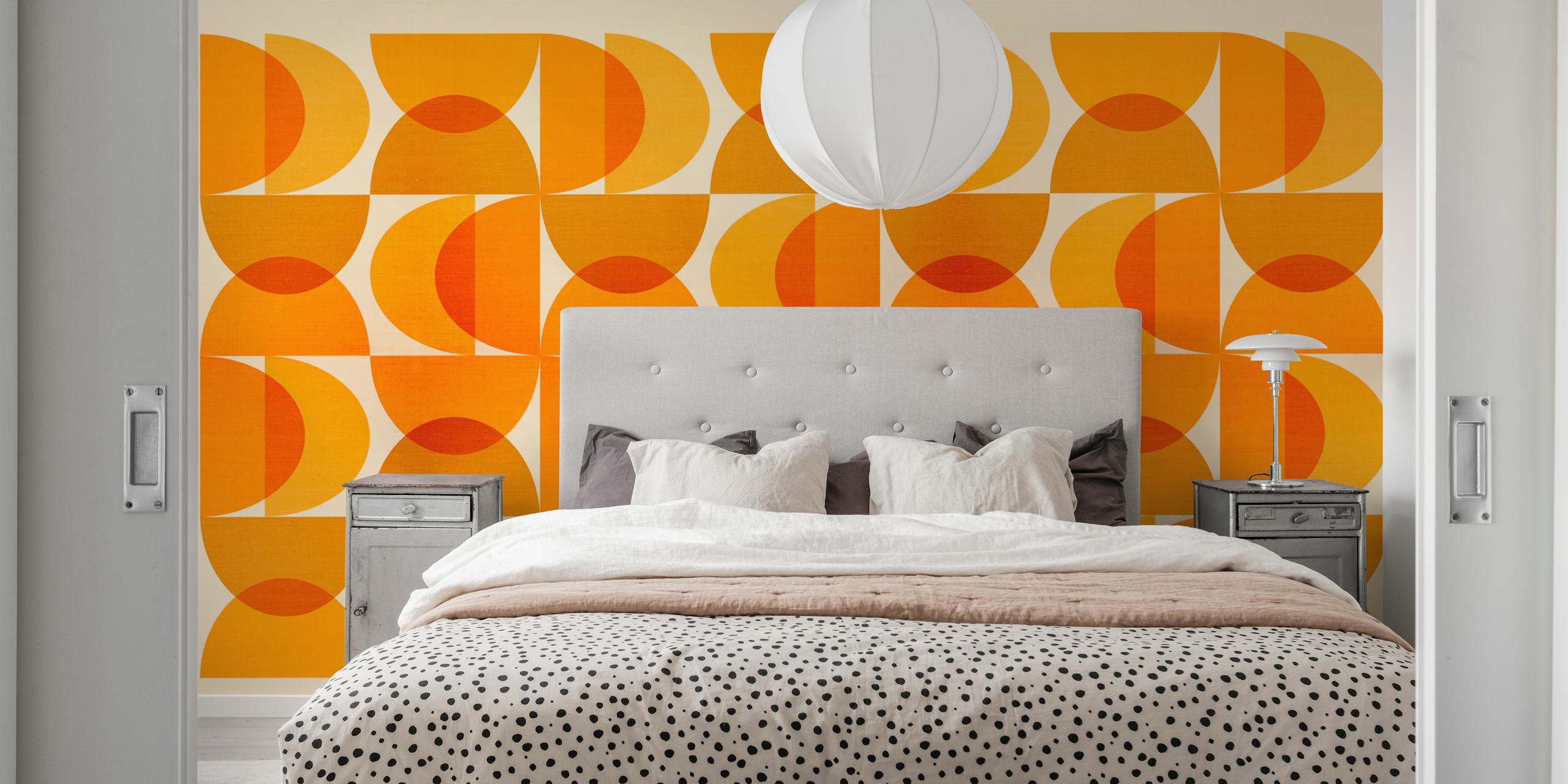 Vivid Mid Century Bauhaus Fall wallpaper pattern