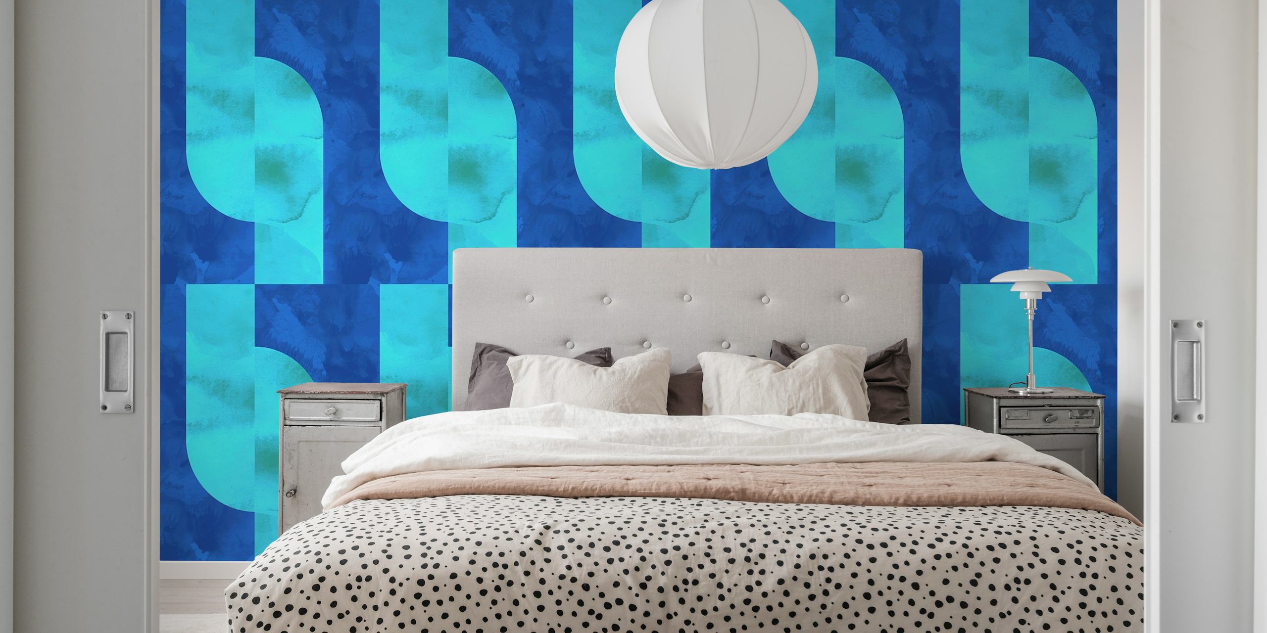 Funky Groovy Watercolor Texture wallpaper in a room