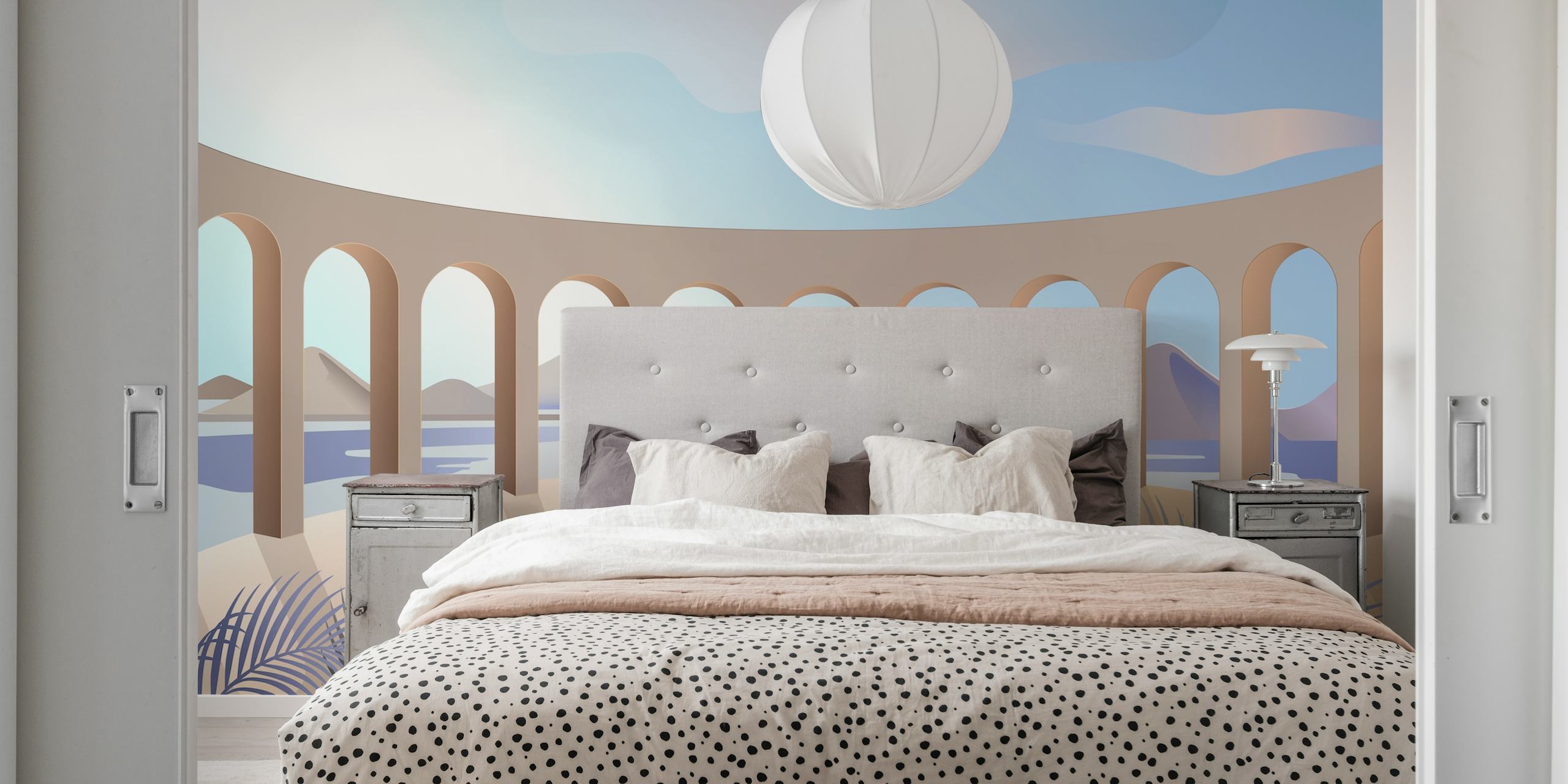 Landscape With Exedra Tapete In Einem Zimmer