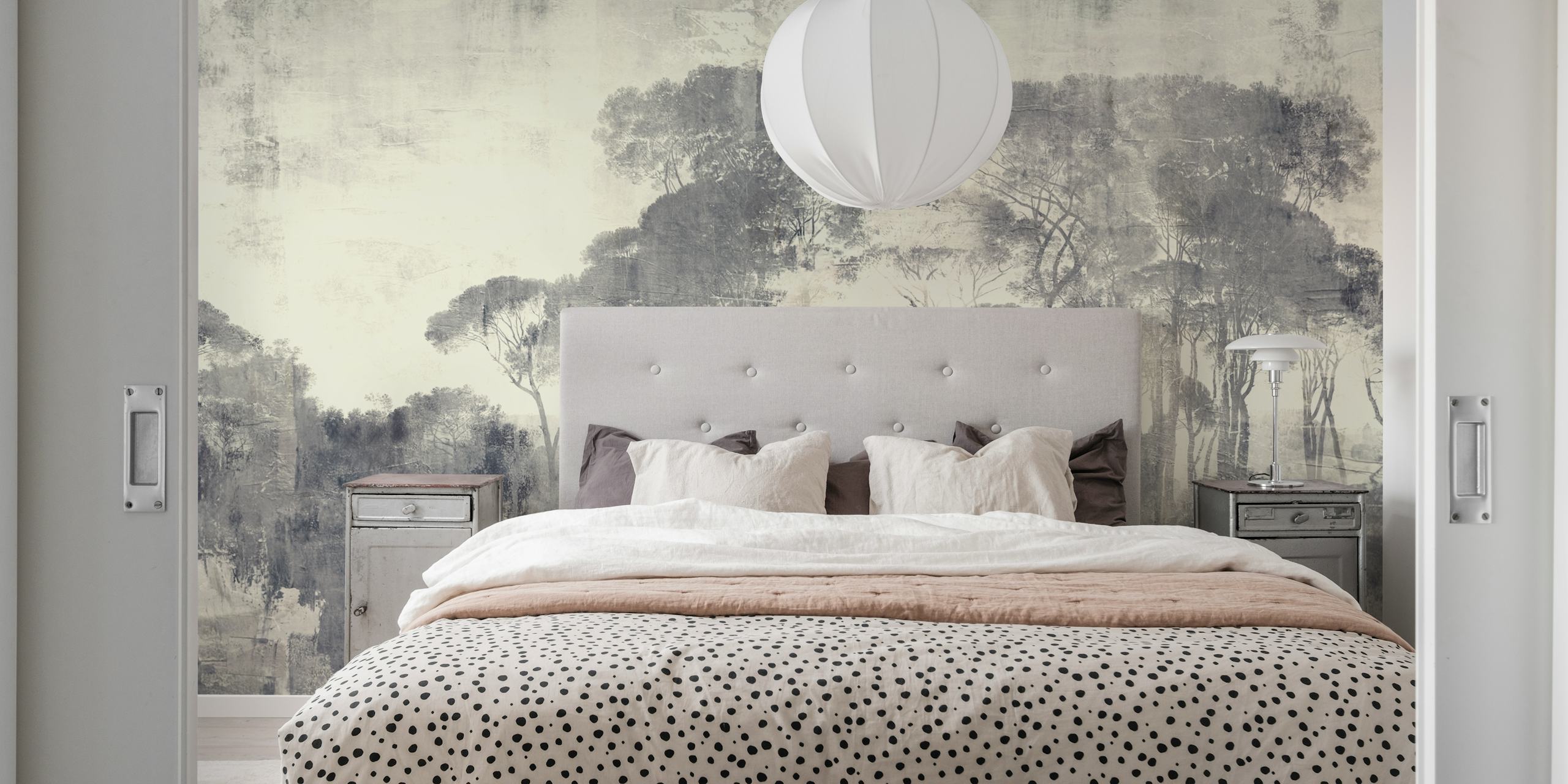 Toscana Dream Ink Grunge papel de parede em um quarto