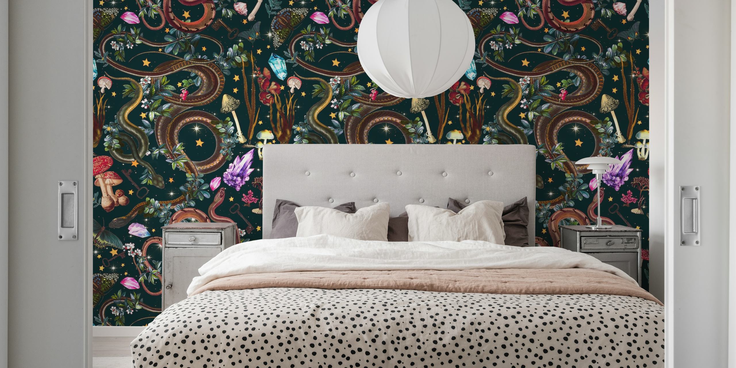 Mysterious Mushroom Forest III wallpaper in a room